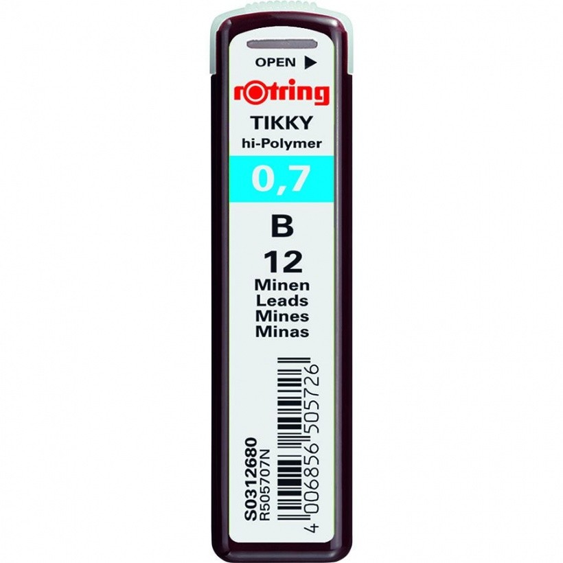 Rotring Lead 0.7 B HI- Polymer Lead 1 Tube Contains 12 Lead S0312680