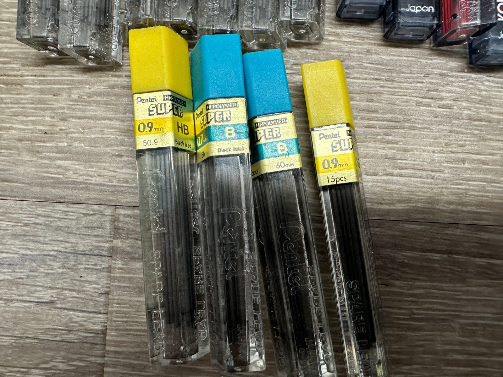 Mechanical Pencil Refill Lead Mixed Lot of 21 Koh-i-nor Pentel 0.5mm 0.7mm 0.9mm