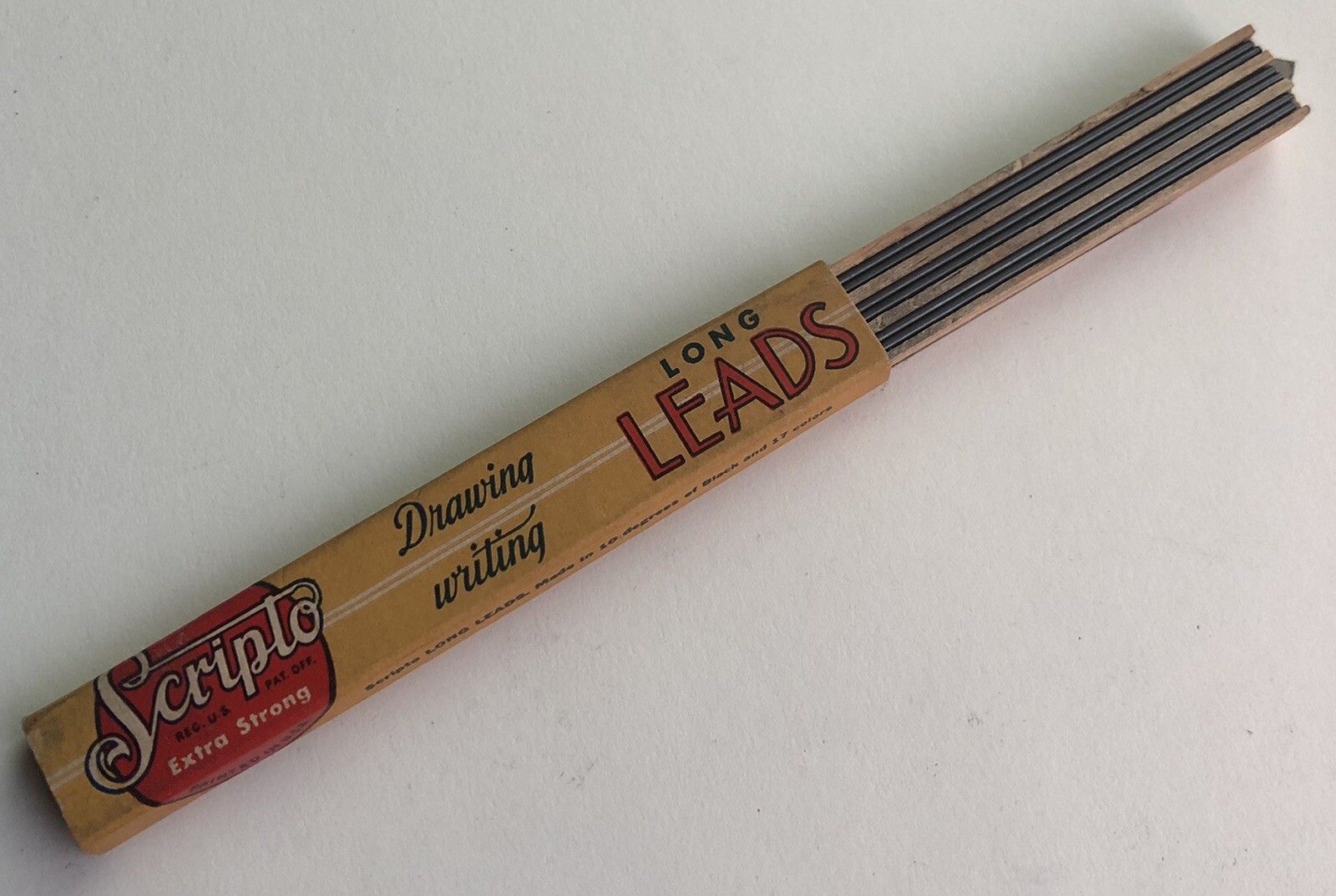 Vintage Scripto HB 1.18mm Long Strong Mechanical Pencil Lead NOS 6 Pack USA