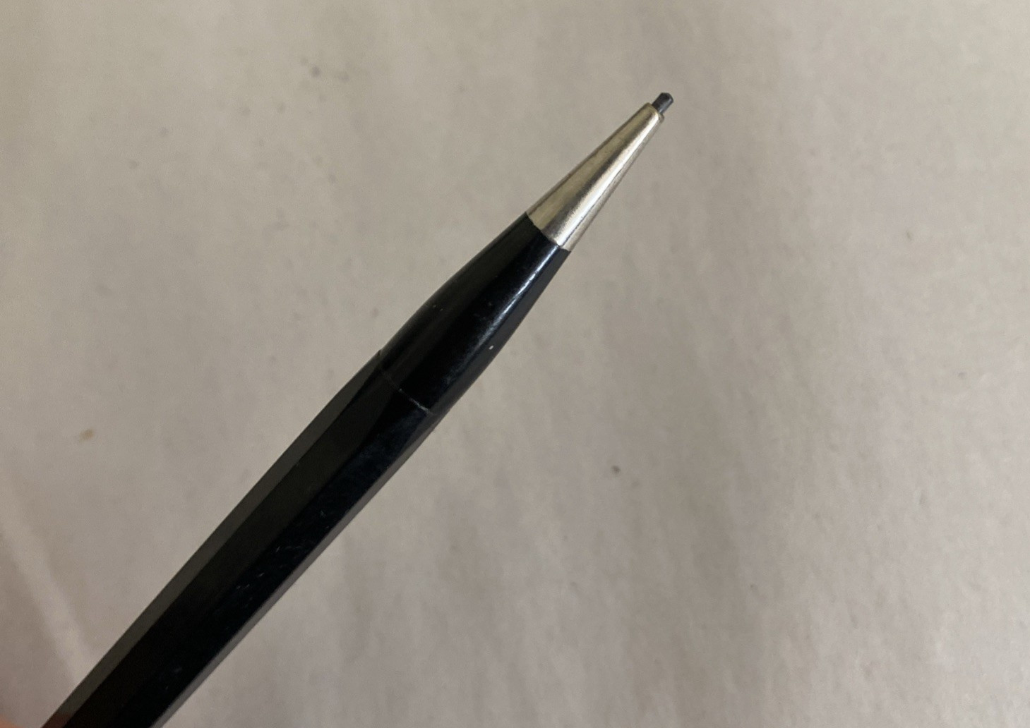 Autopoint Hex Mechanical Pencil Black, Twist-Advance 1.1mm, Worn Eraser Top