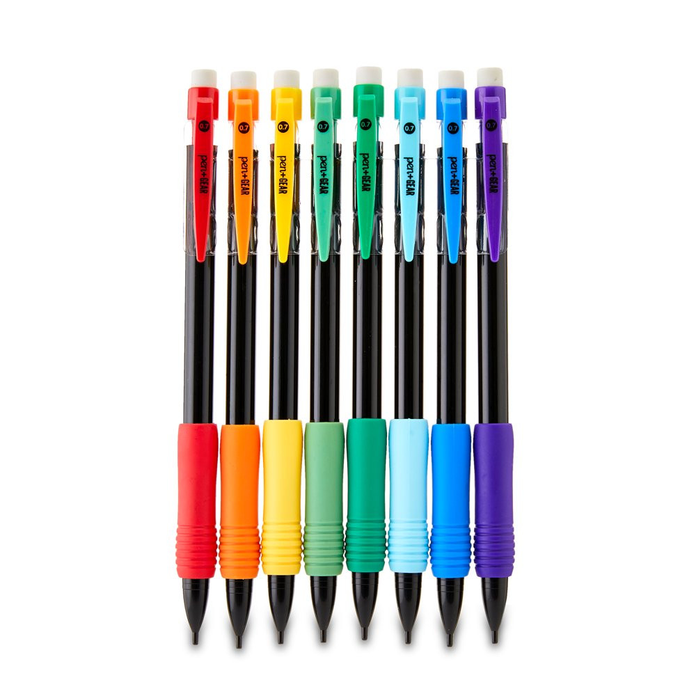 Black Lead Refillable Mechanical Pencils 0.7mm Graphite Point Non-Smear 24 Pack