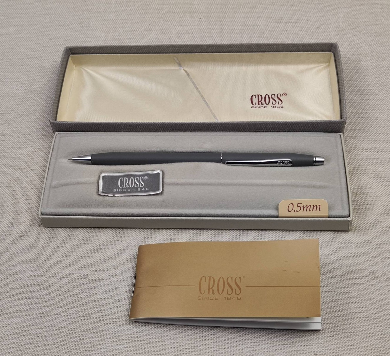 NOS Vintage Cross Classic Century Satin Matte Gray 0.5mm Mechanical Pencil