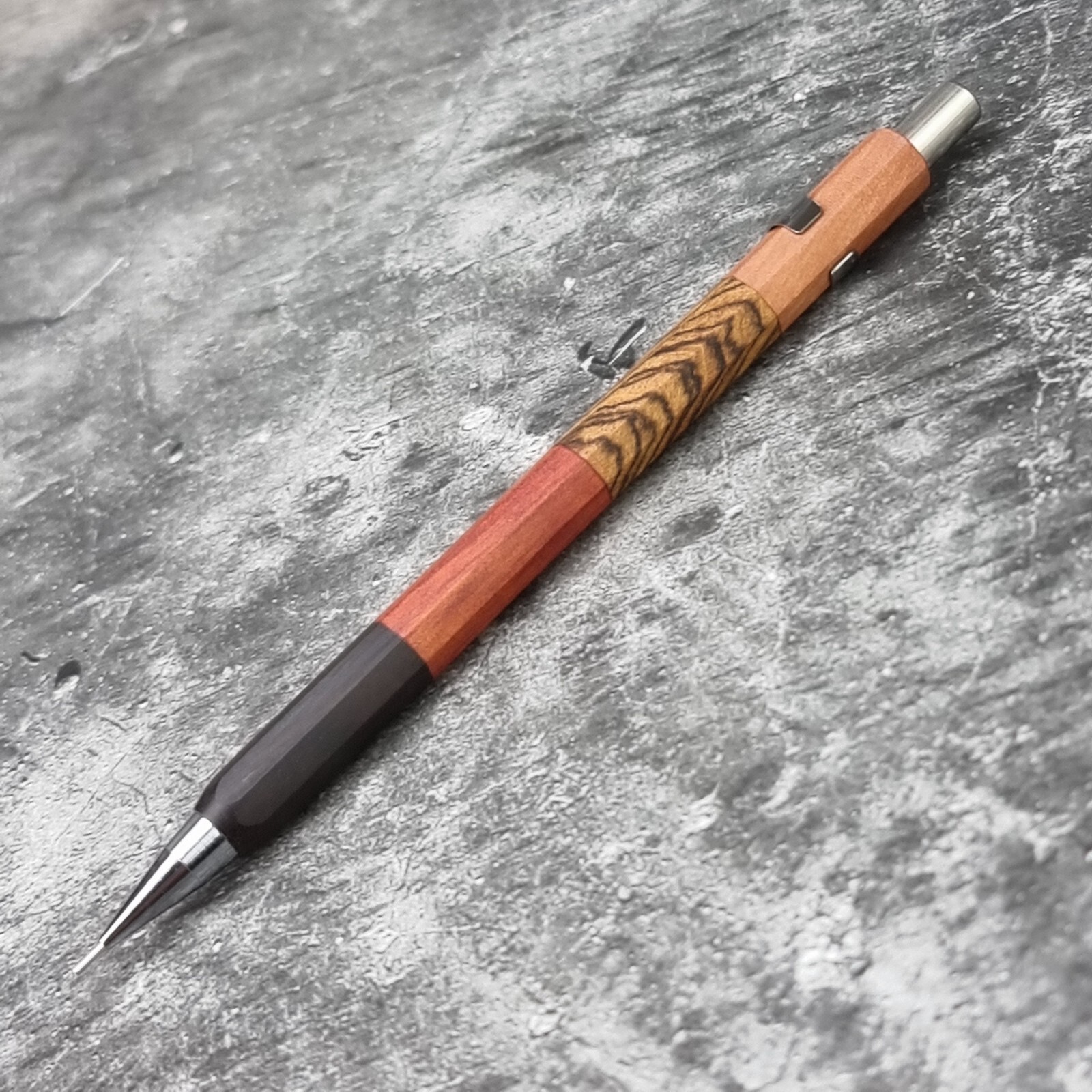Hand Crafted Pentel P-205 Mechanical Pencil with Octagonal Wood Barrel