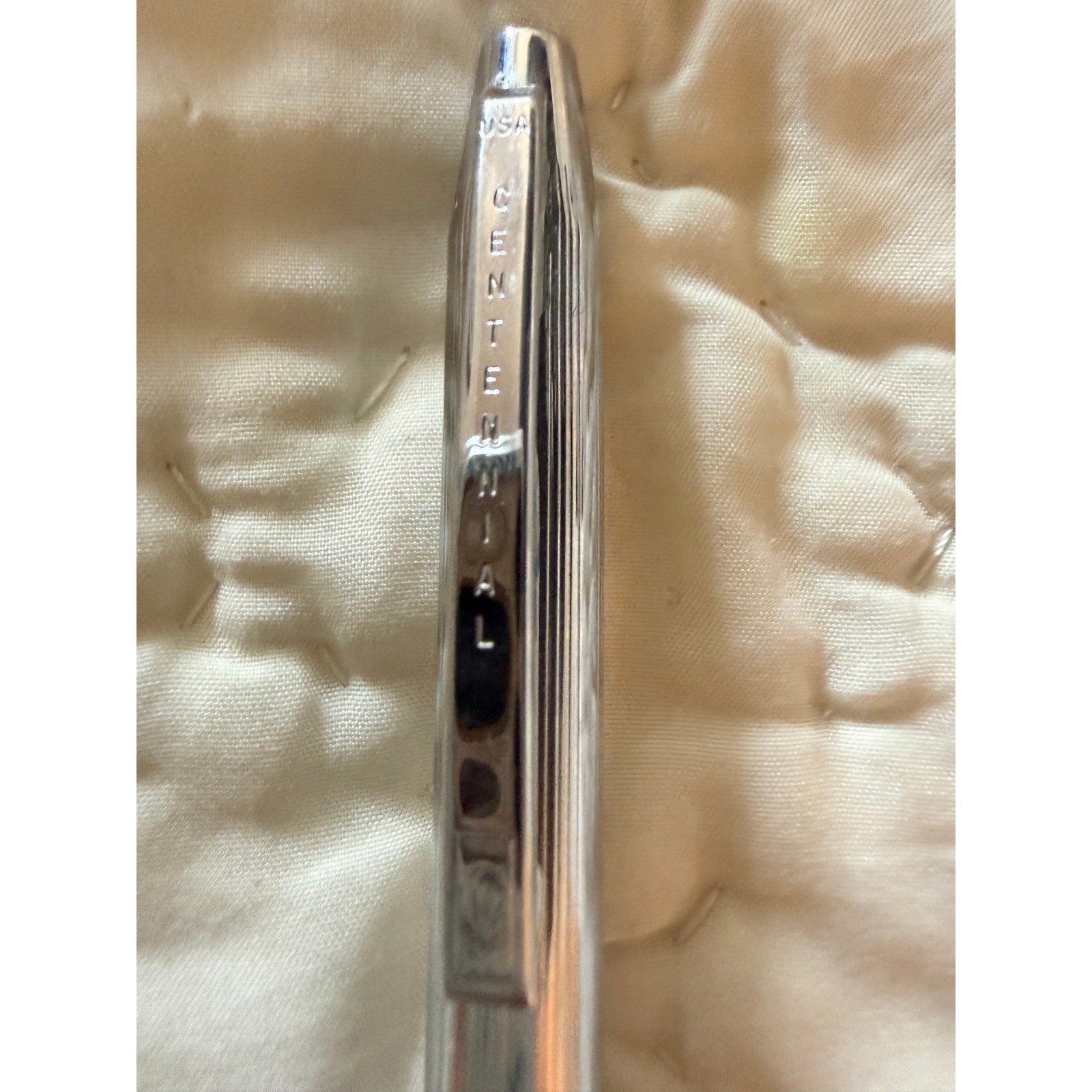 Vintage Cross Centennial Mechanical Pencil Chrome Pinstripe Made in USA Gold Tip