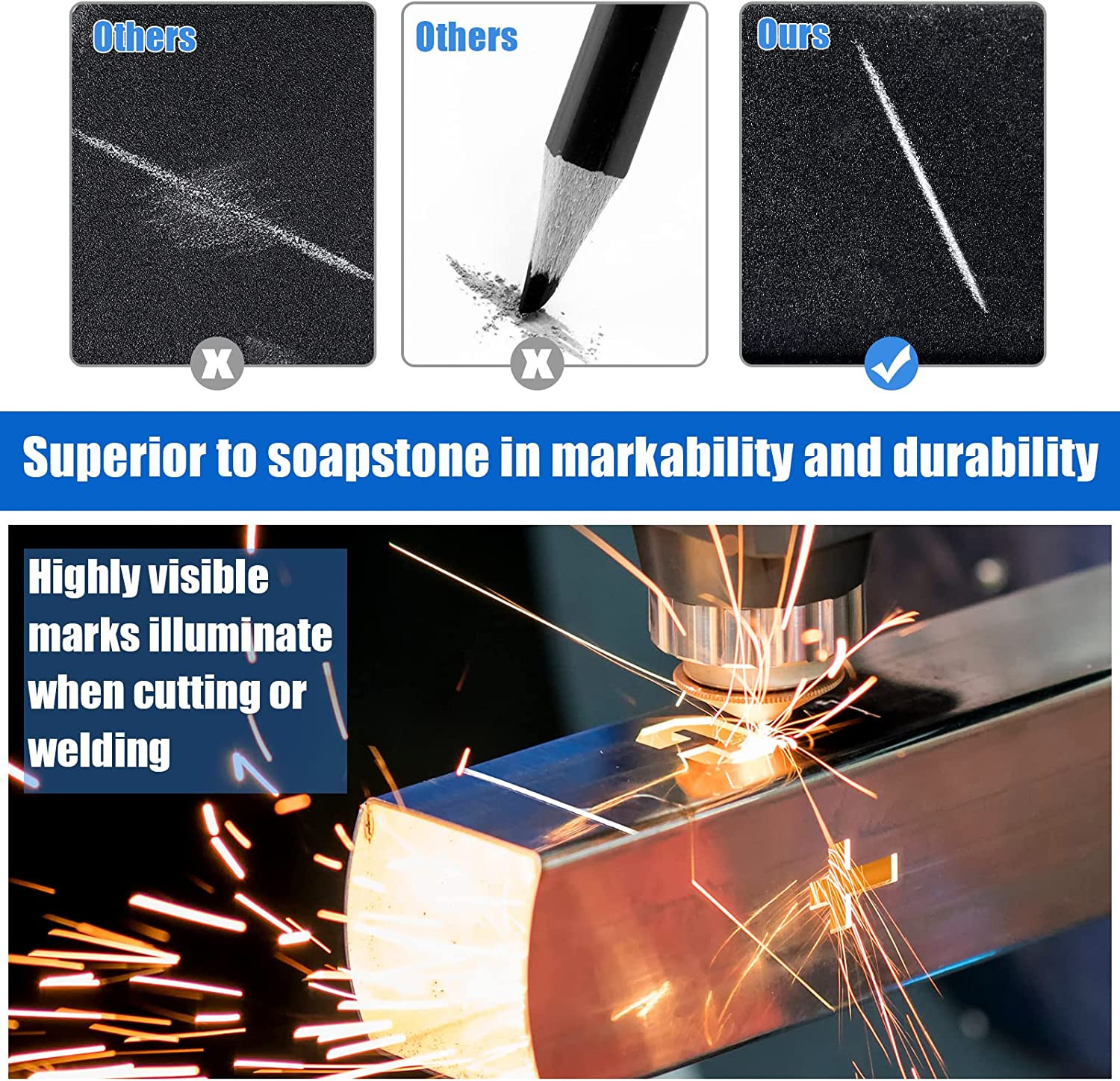2 Pcs Welders Pencil with 48 PCS round Refills Mechanical Pencils Metal Welding