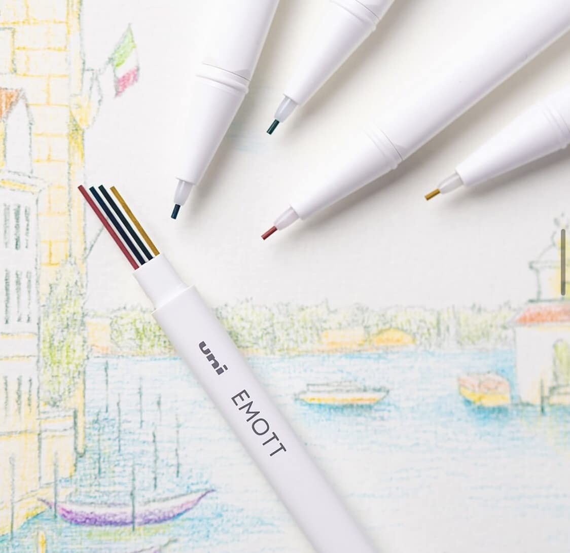 Uni EMOTT Mechanical Pencil Assorted 12 Colors Set (Refresh, Tropical, Nostal…