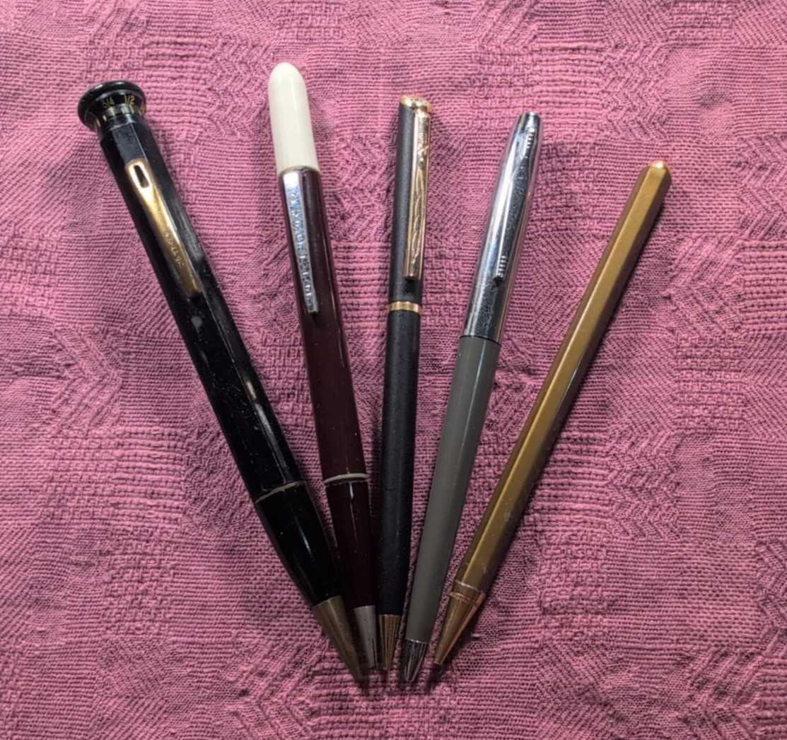 Vintage Mechanical Pencil Lot – Roller Rule – Durolite – Quill – Unbranded