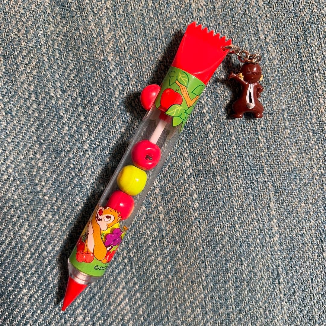 Super Rare Disney Chip and Dale Mascot Apple Mechanical Pencil Heisei Retro