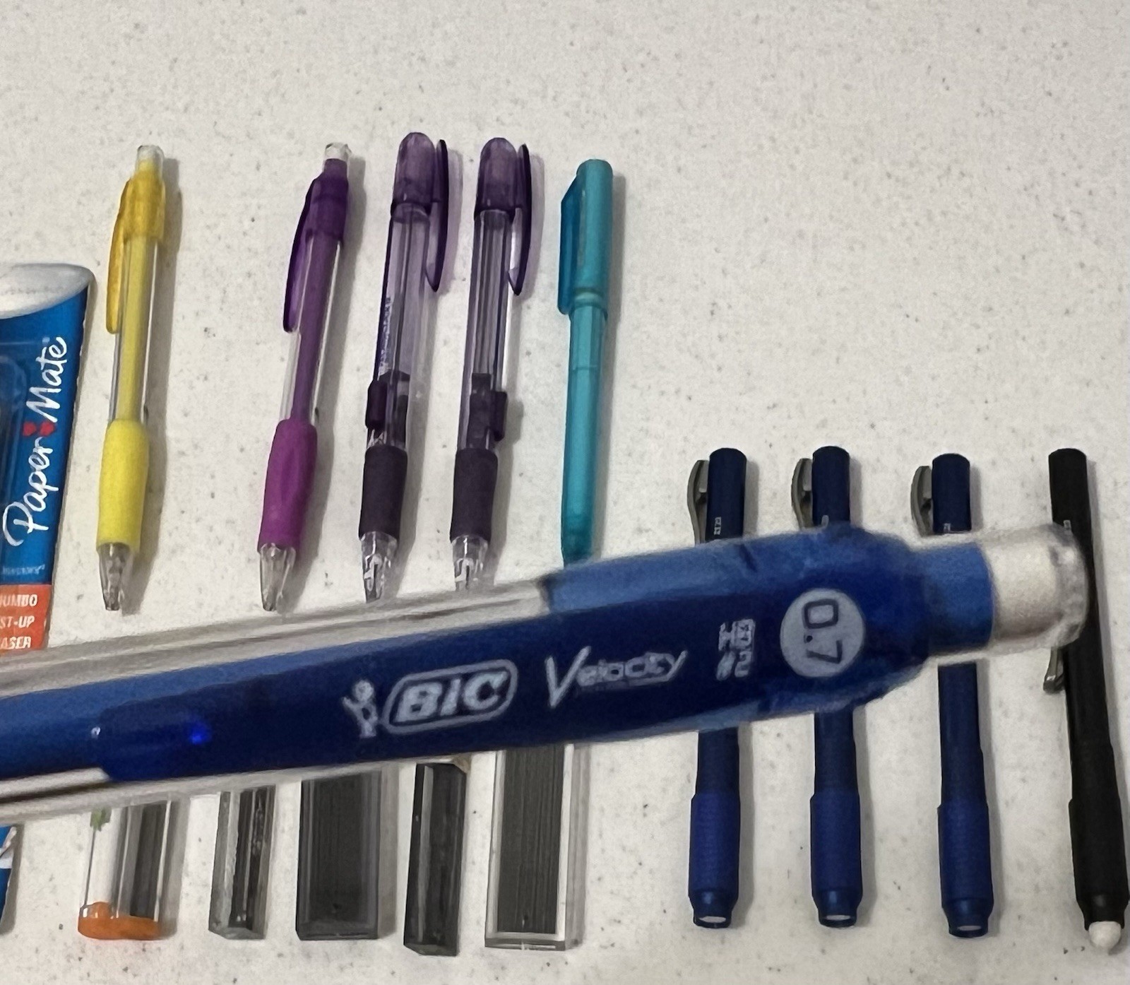 Mechanical Pencil Eraser Lead 0.5 0.7 Pentel Bic Papermate Pencils Large Lot
