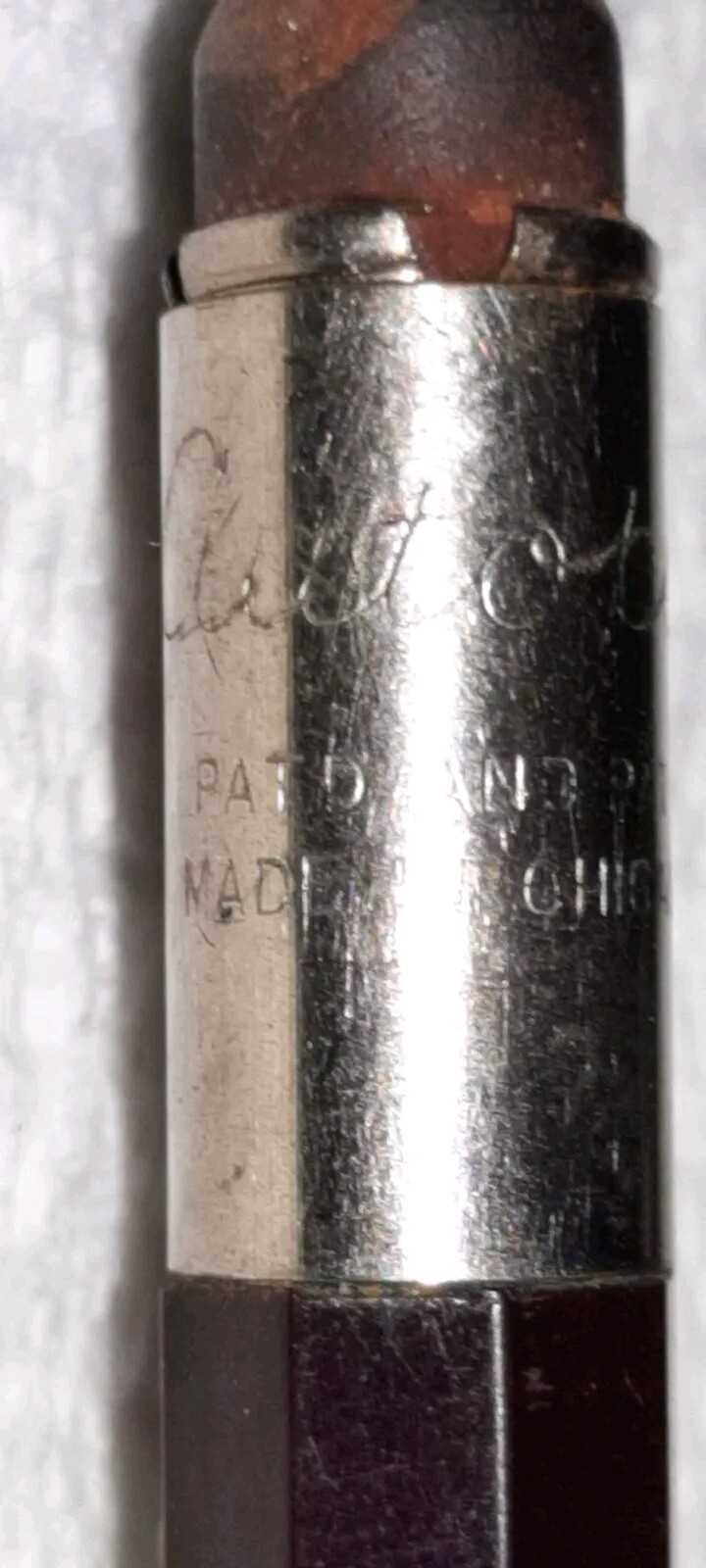 “AUTOPOINT…*For Real Thin Lead Only” Brown & Black/Chrome Trim Working Pencil