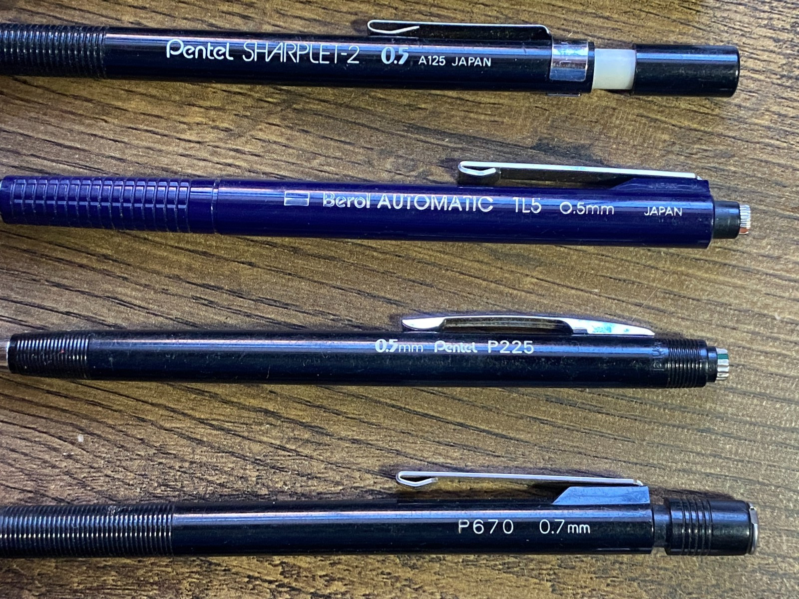 Pentel Mechanical Pencil Lot of 10 P225 P650 P670 Sharplet 2 – Lead & Erasers