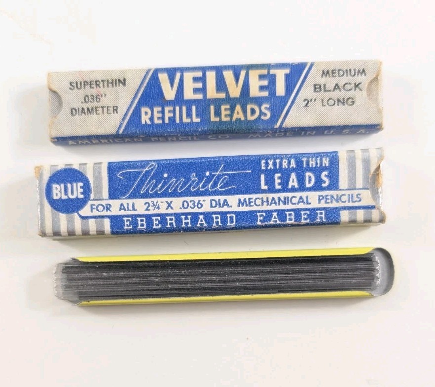 Mixed Lot Vtg Mechanical Pencil Leads & Erasers Scripto Belmont Thinrite