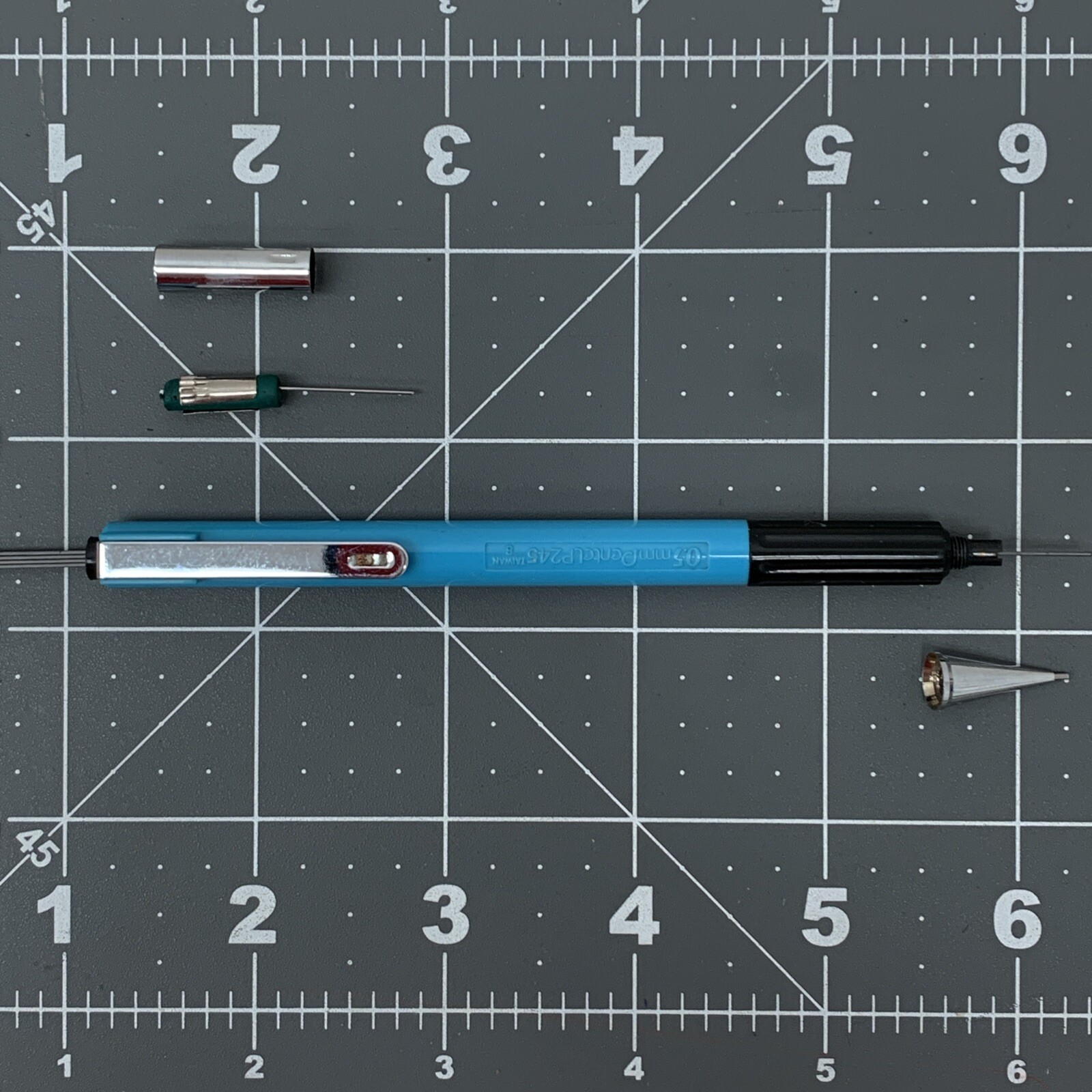 Vintage Pentel P245 Mechanical Pencil 0.5mm Light Blue Barrel RARE