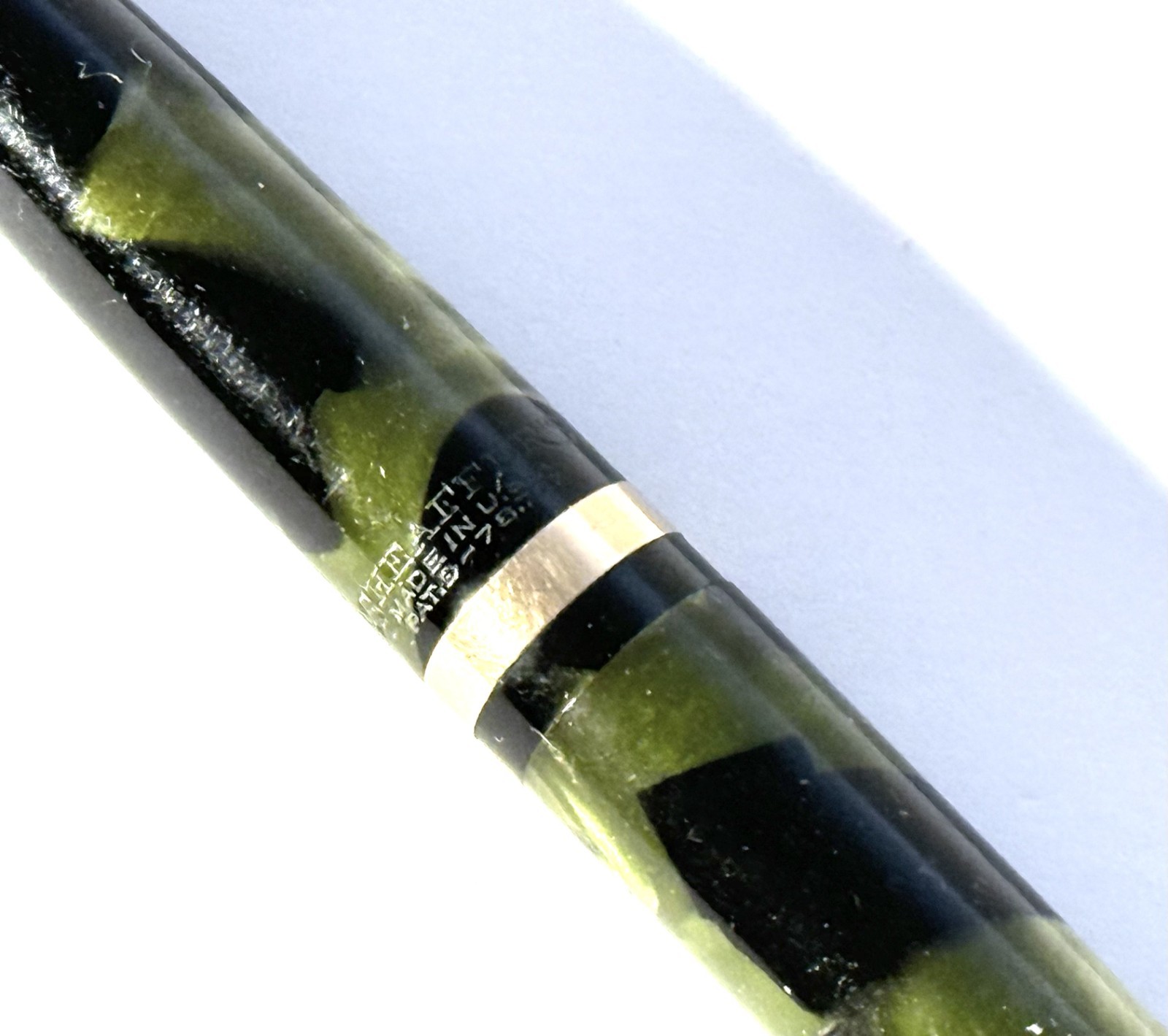 Vintage 1930’s Sheaffer Balance Ring Top Mechanical Pencil Blk/Grn Celluloid