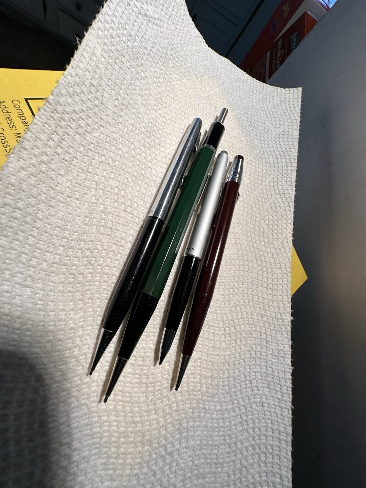 4 Vintage Mechanical Pencils Autopoint Magnet 48M, Scripto, Pentel & Durolite