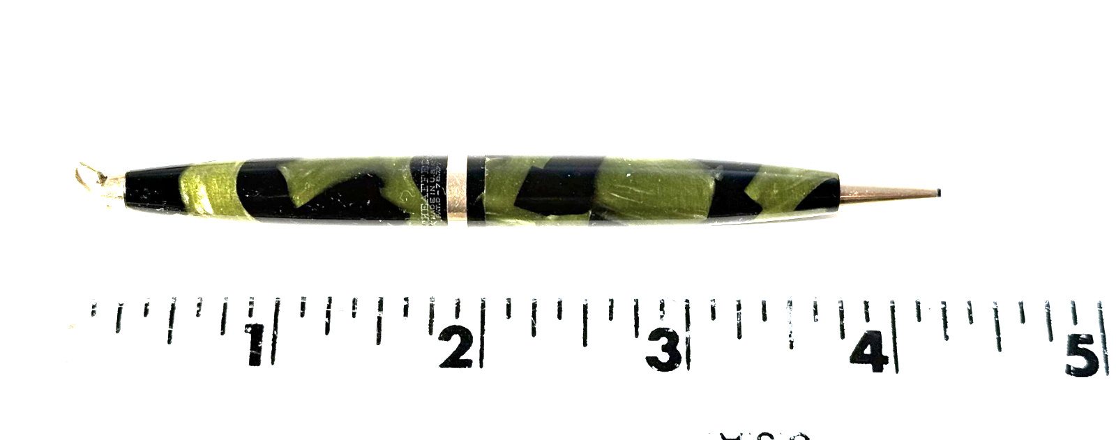 Vintage 1930’s Sheaffer Balance Ring Top Mechanical Pencil Blk/Grn Celluloid
