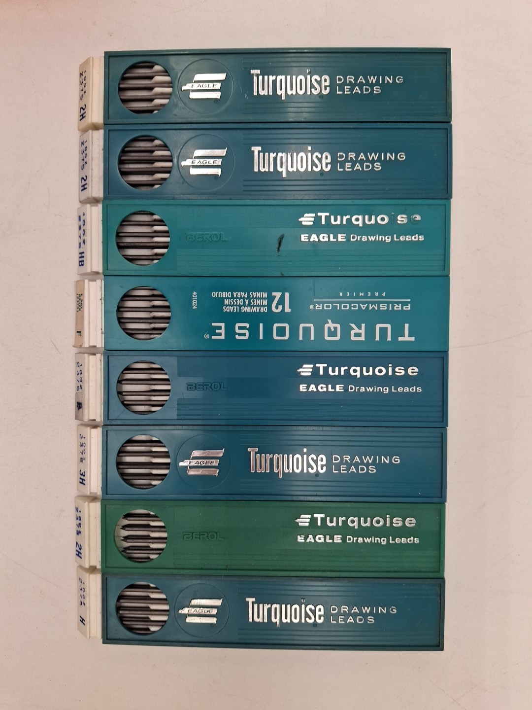 15 Eagle Turquoise Drawing Leads Lot 8 Full 7 Partial + 2 Empty