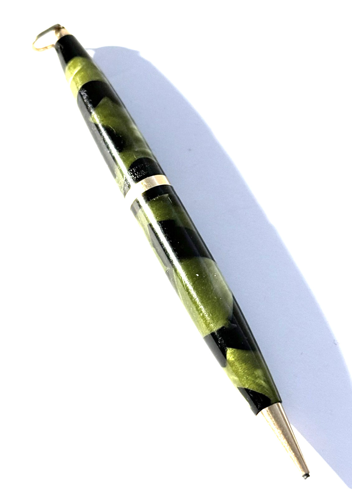Vintage 1930’s Sheaffer Balance Ring Top Mechanical Pencil Blk/Grn Celluloid