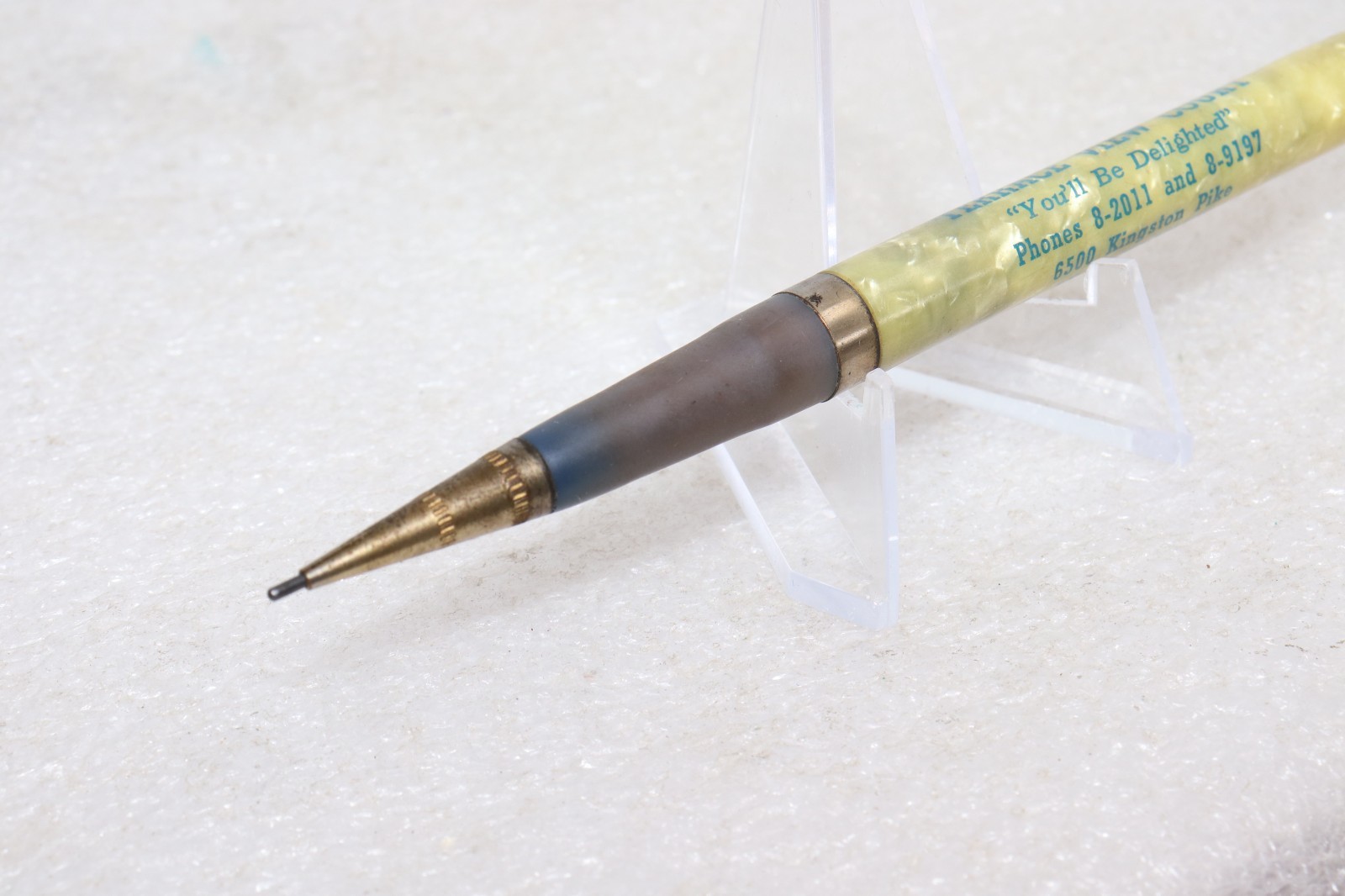 1930-1945 Terrace View Court Motel Celluloid Advertising Mechanical Pencil