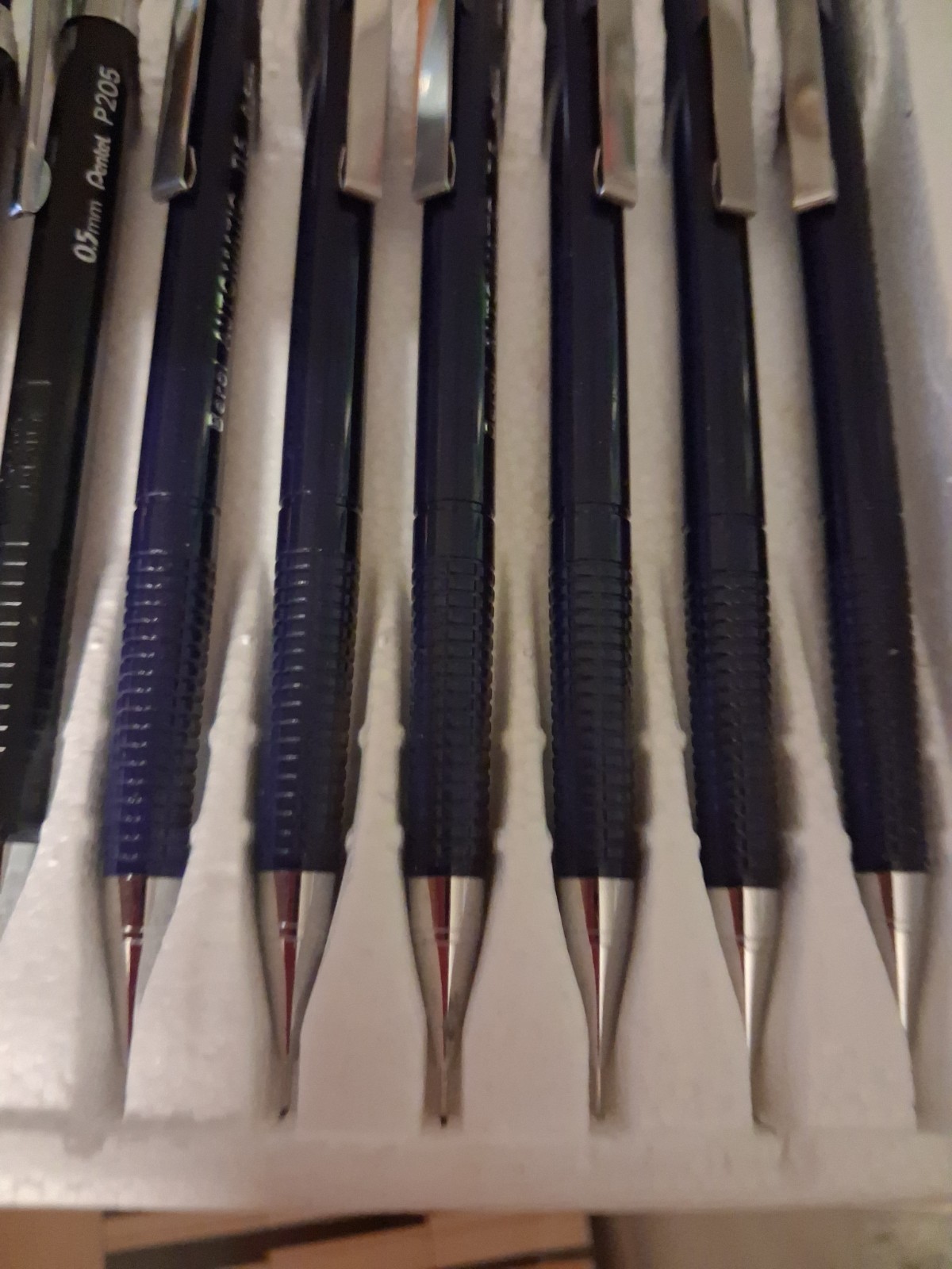 Pentel P205 0.5mm Mechanical Pencil -Vintage Japan X 9 Pencils New Teal Navy Grn