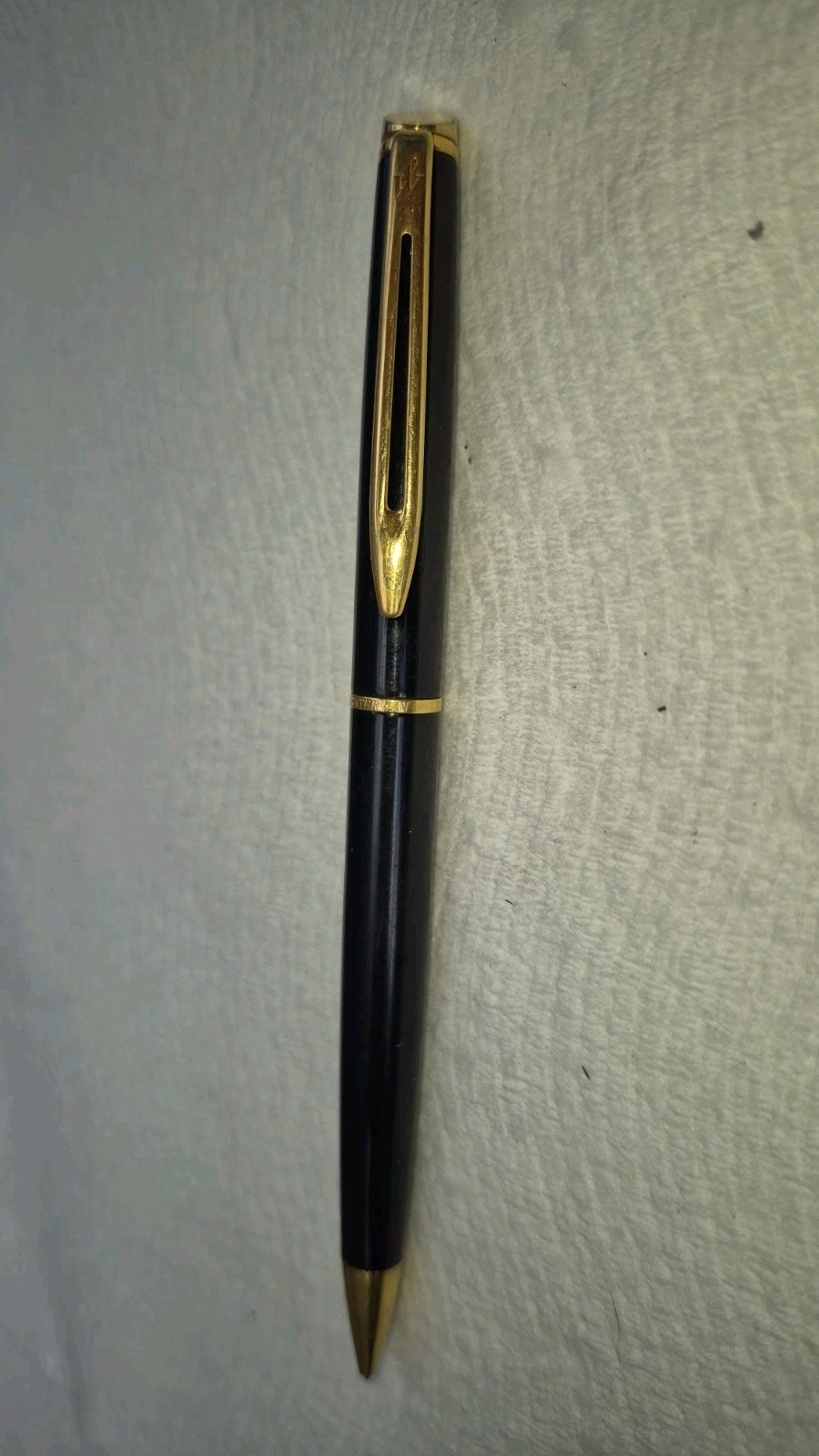 “WATERMAN * France” Black with Polished Brass Trim Working Mech Pencil