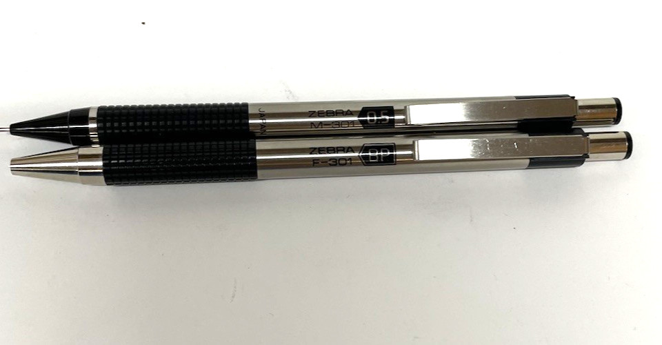 Zebra M-301 Mechanical Pencil – 0.5mm Black Lead & F-301 Pen Black Ink
