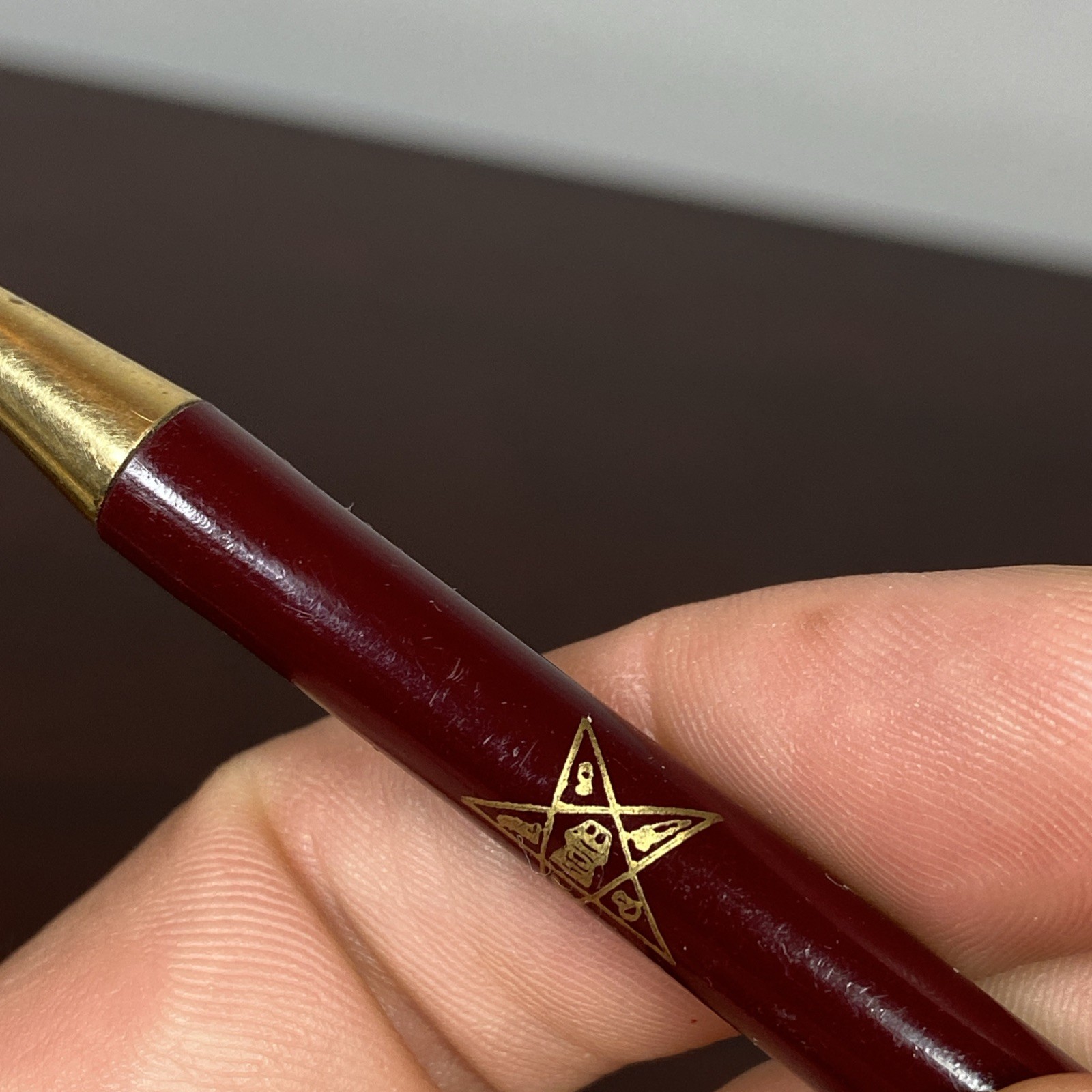 Masonic OES Order Of The Eastern Star Mechanical Pencil VTG Keychain Bead Chain