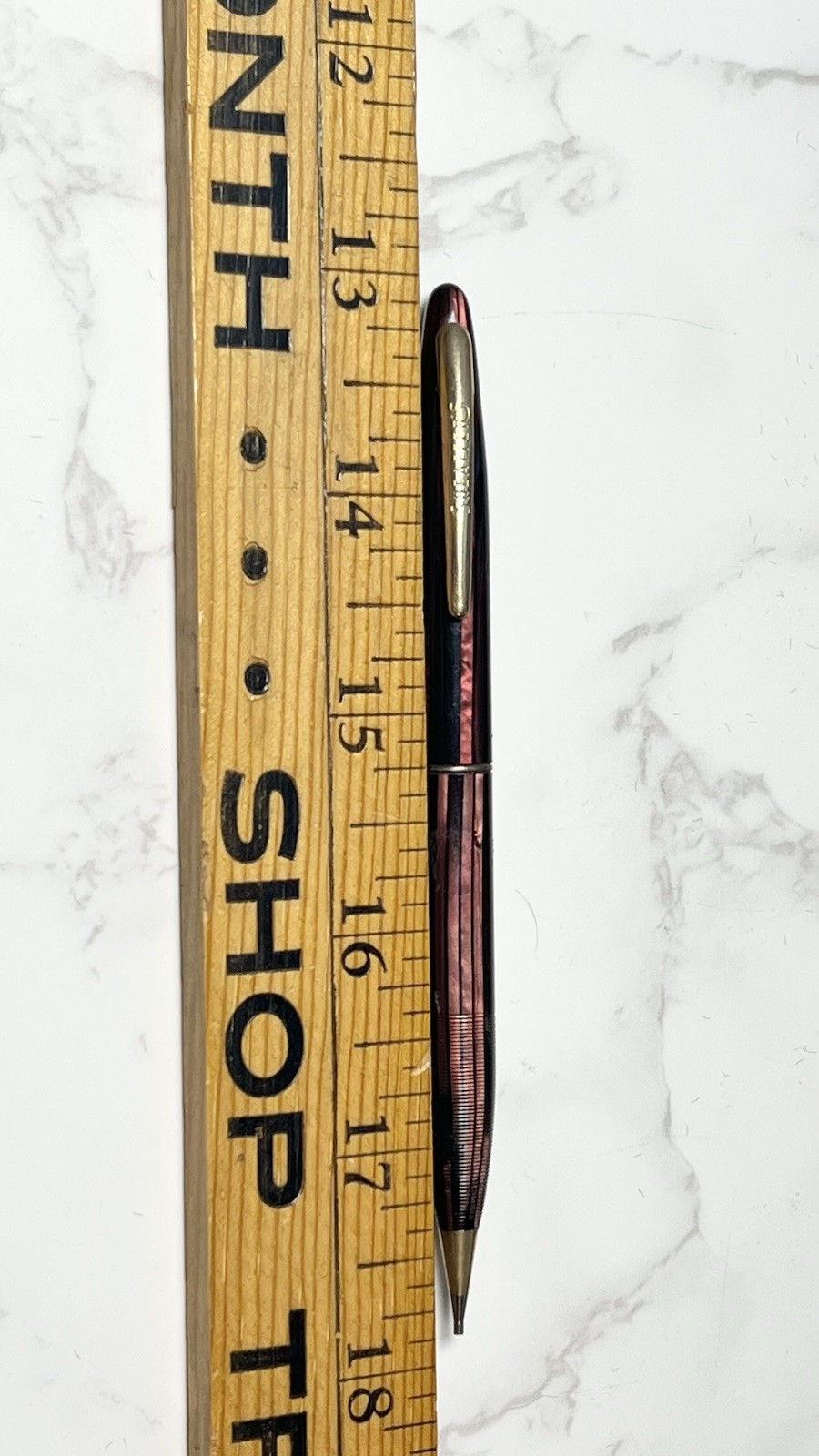 Vintage Sheaffer Balance Mechanical Pencil Red Striated Celluloid USA