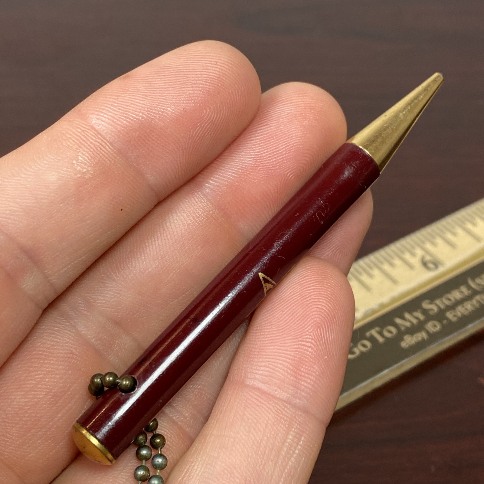 Masonic OES Order Of The Eastern Star Mechanical Pencil VTG Keychain Bead Chain