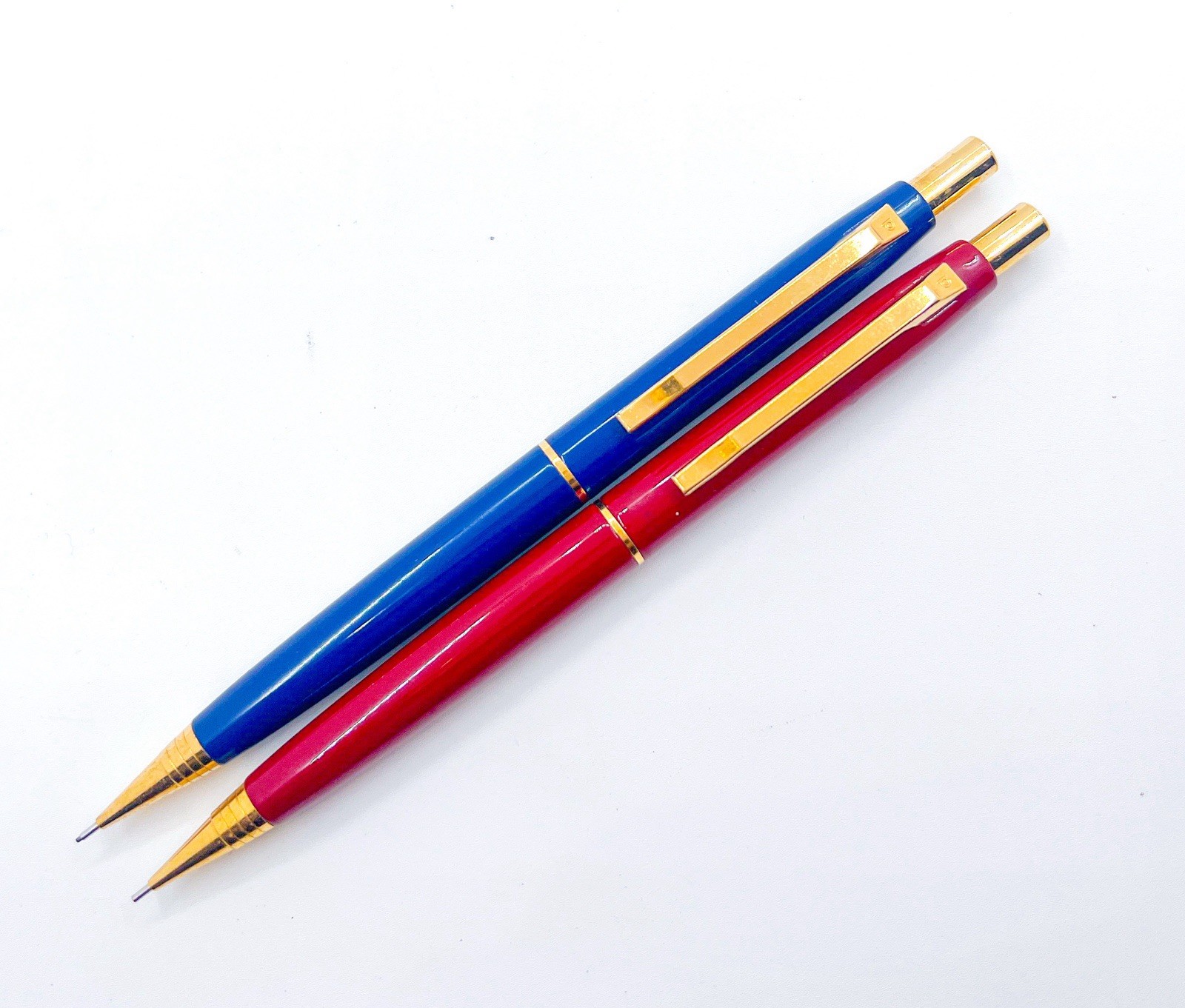 NOS Platinum Mechanical Pencil 0.5mm 2pcs Set Blue & Red Functional