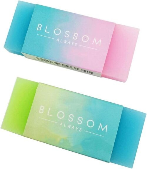 8Pcs Colorful Gradient Pencil Erasers Set, Colored Cube Erasers Cute Gradient Er