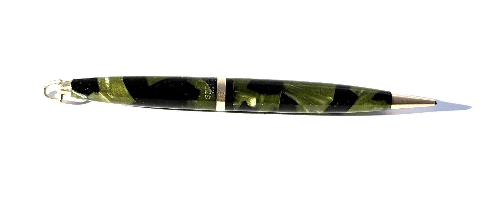 Vintage 1930’s Sheaffer Balance Ring Top Mechanical Pencil Blk/Grn Celluloid