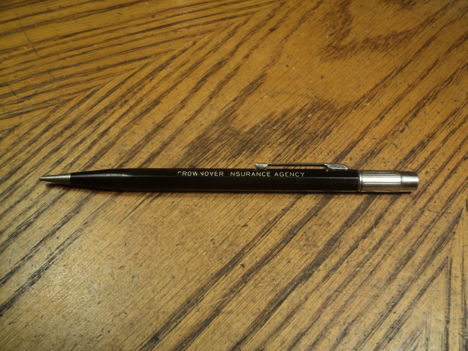 Vintage Autopoint Mechanical Pencil Crownover Insurance Agency Metal Cap USA