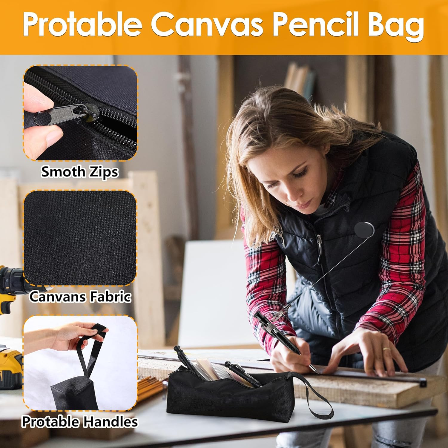41-Piece Mechanical Carpenter Pencil Set with Sharpener & Refills in Canvas Case