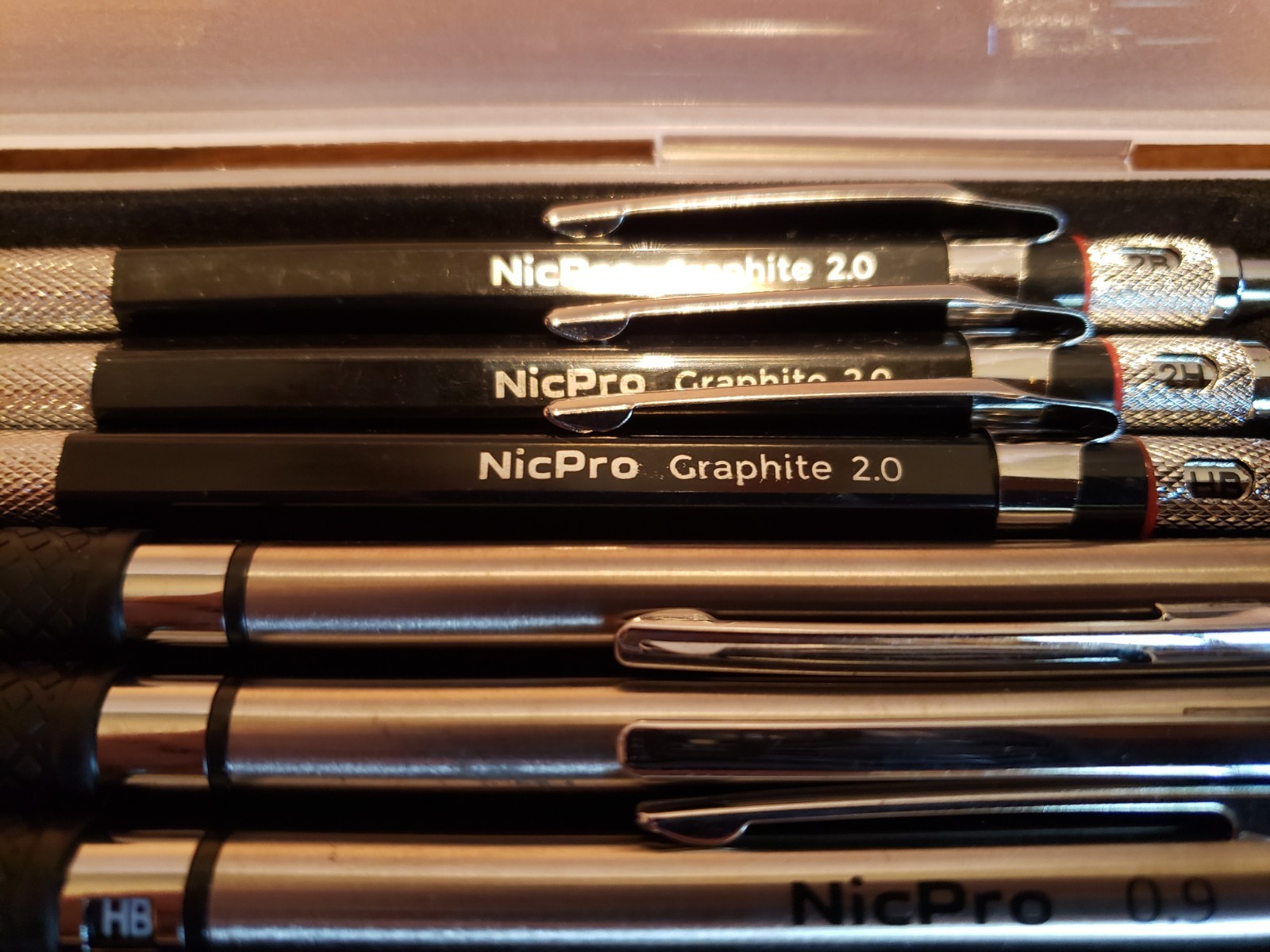 Nicpro 6PCS Metal Mechanical Pencil Set, Full Copper Drafting Pencil 2.0MM