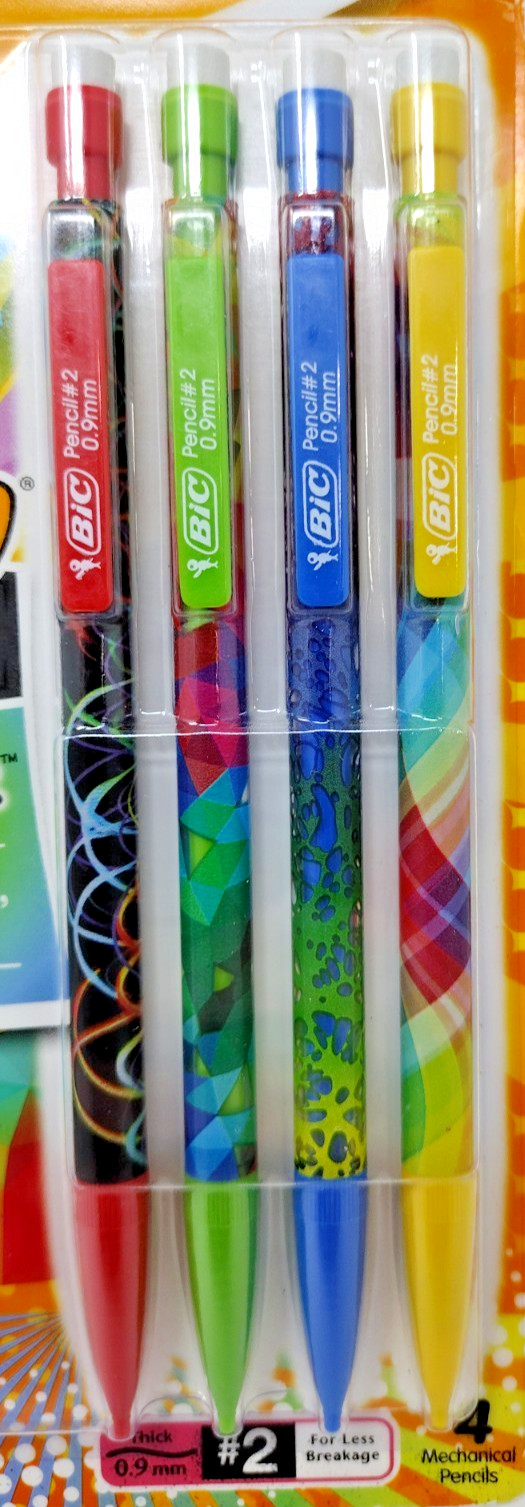 New Old Stock 2014 BIC Xtra Craze Intense Design 4 Pack Mechanical Pencils Lot 2