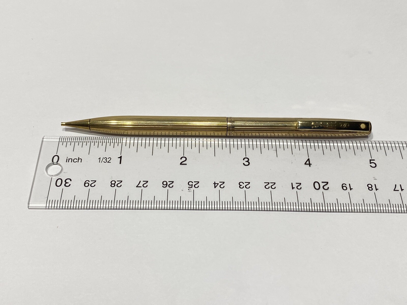 Sheaffer Gold Electroplated Casing White Dot Mechanical Pencil Personalized name
