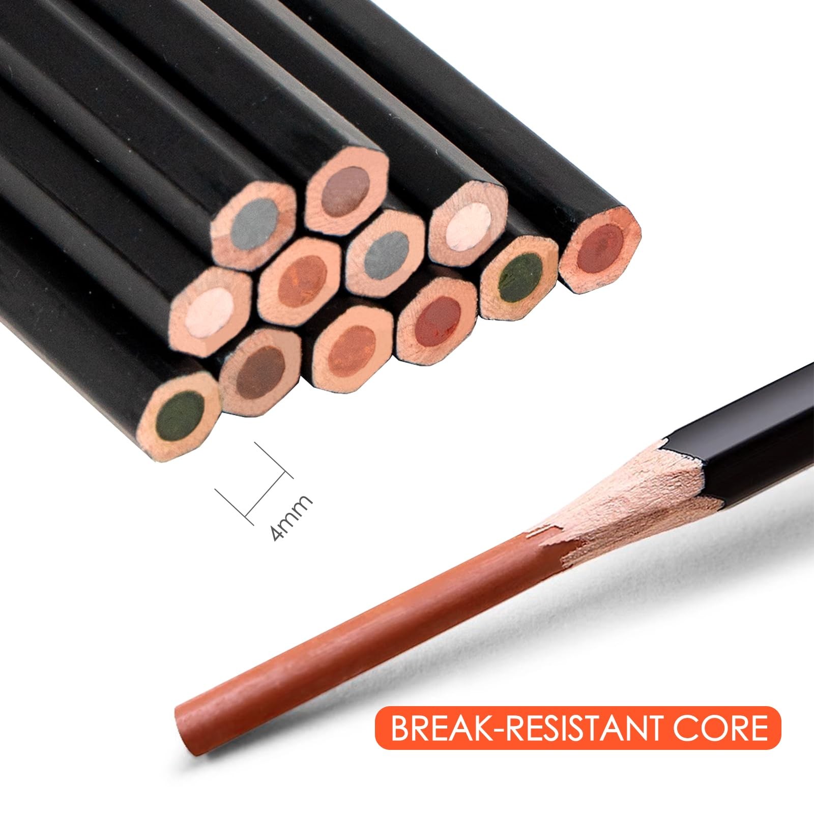 Marie’s Colored Charcoal Pencils Set, 6 12 Count (Pack of 1), Multicolor