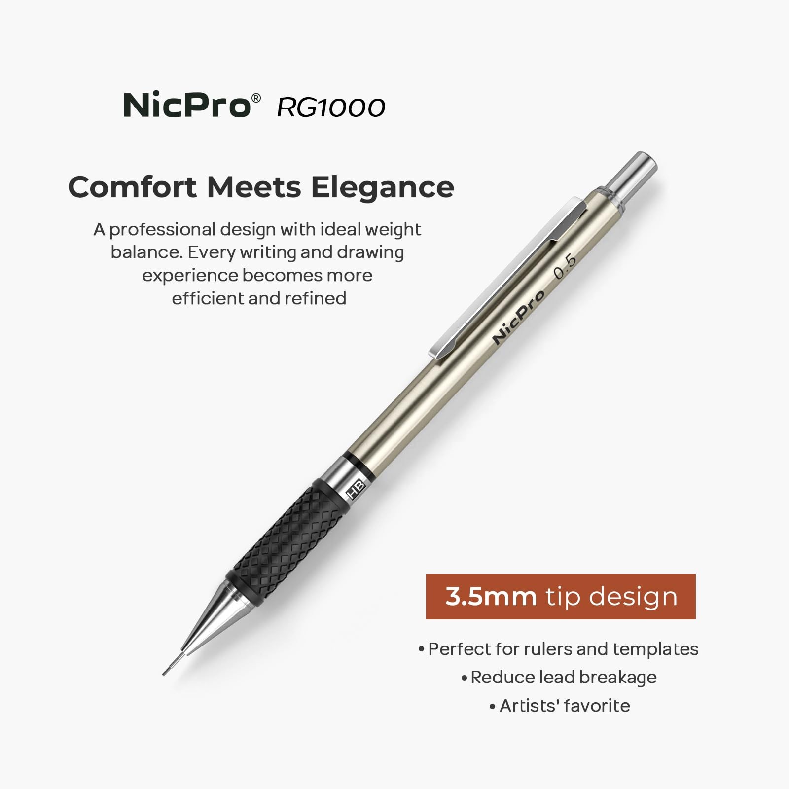 0.5 mm Art Mechanical Pencil Set in Storage Case, 3 PCS Metal Drafting Pencil…