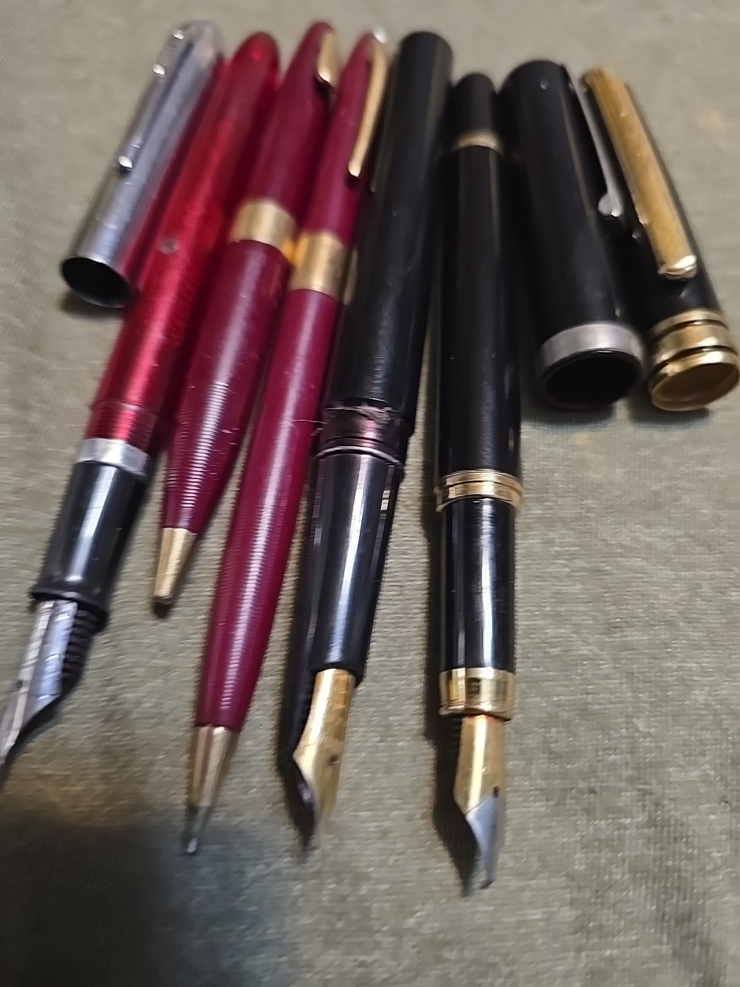 Vintage Lot Of 5 Mechanical Pencils Fountain Pens Schaffer Osmiroid Germany