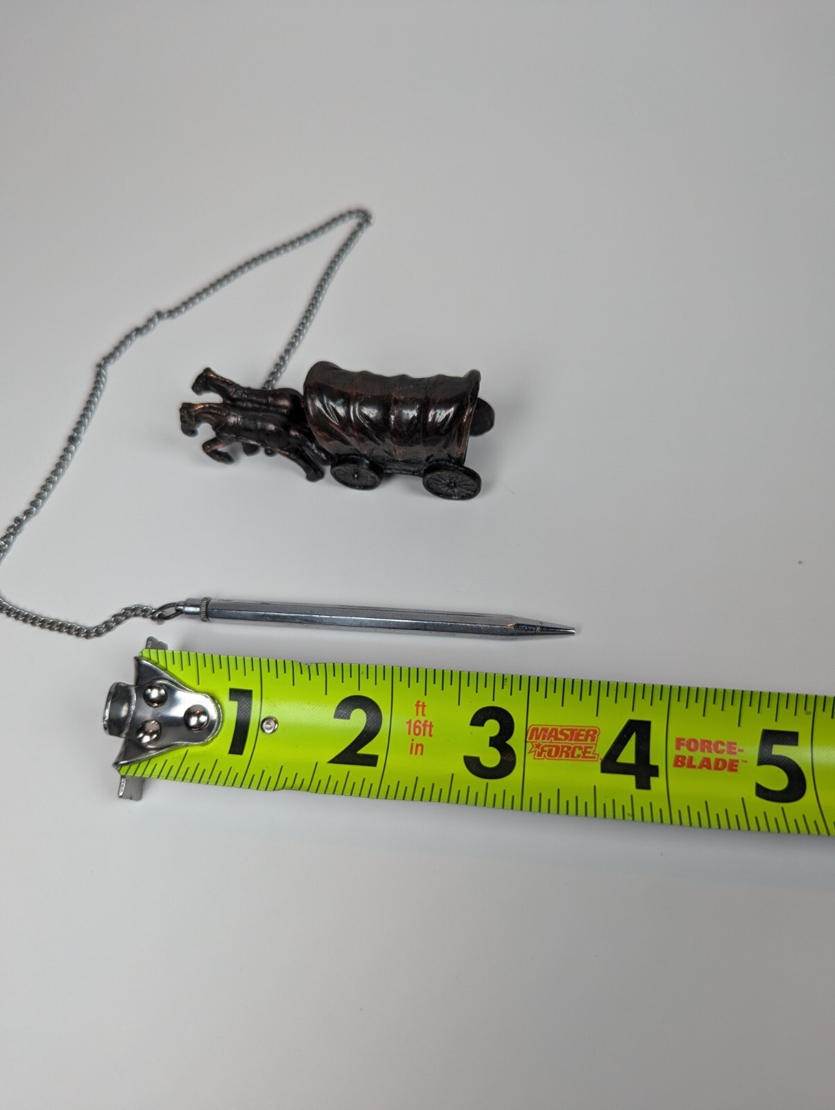 Cast Iron Horses & Wagon Vintage Twist Mechanical Pencil On Chain