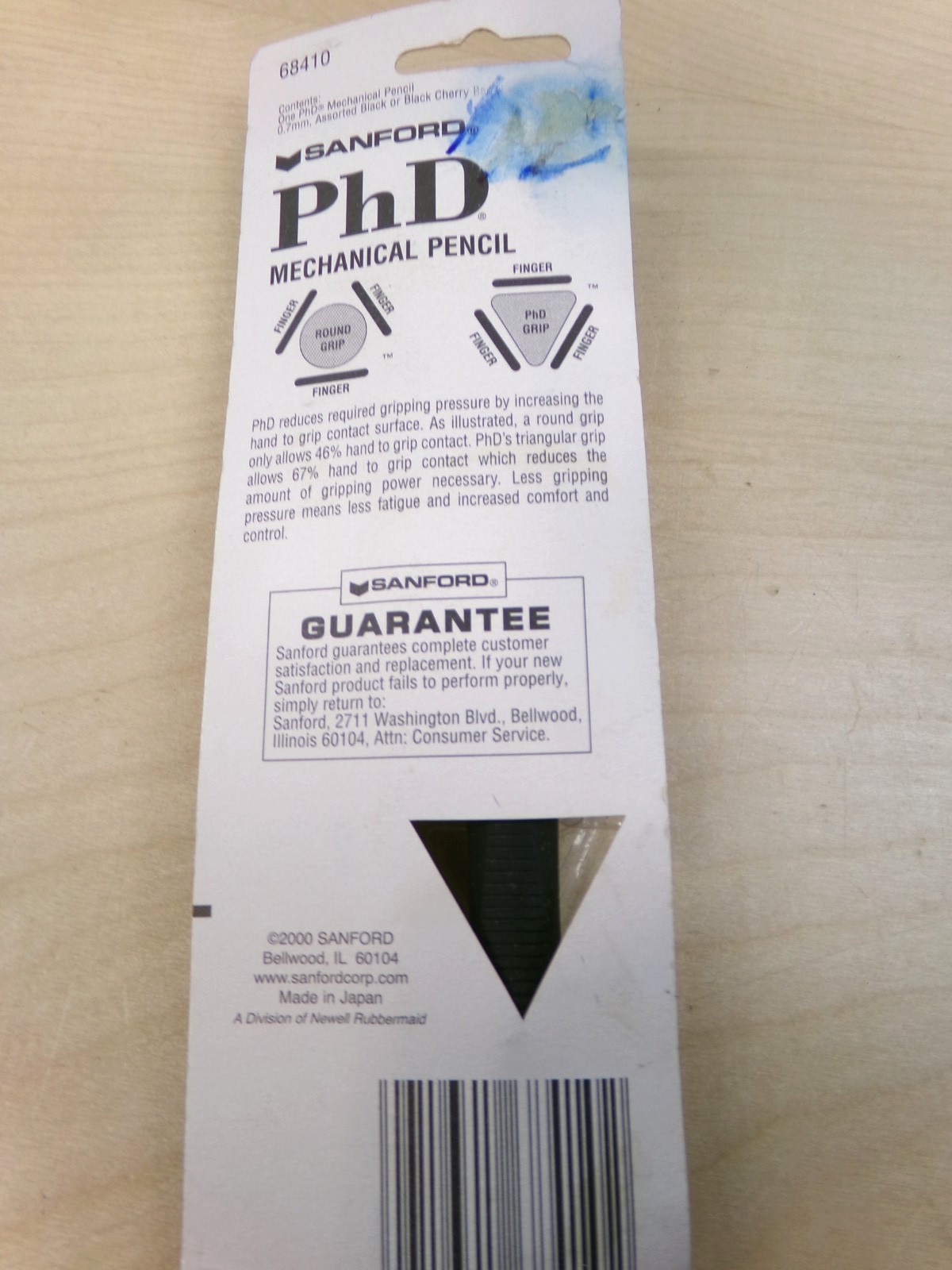 Sanford PhD Ergonomic Triangular Grip Mechanical Pencil 0.7mm No 2 HB Lead NOS