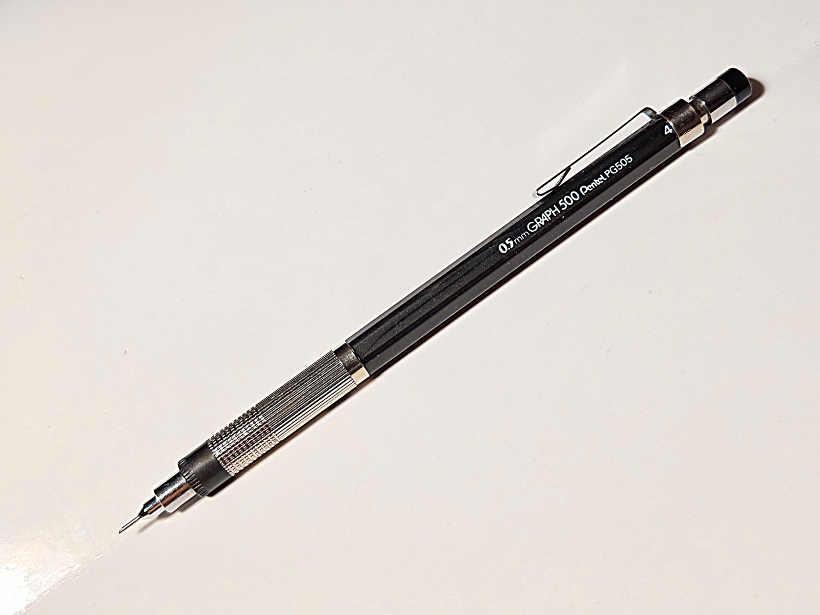 Pentel Graph 500 PG505 0.5mm Mechanical Pencil Adjustable Hardness Eraser Black