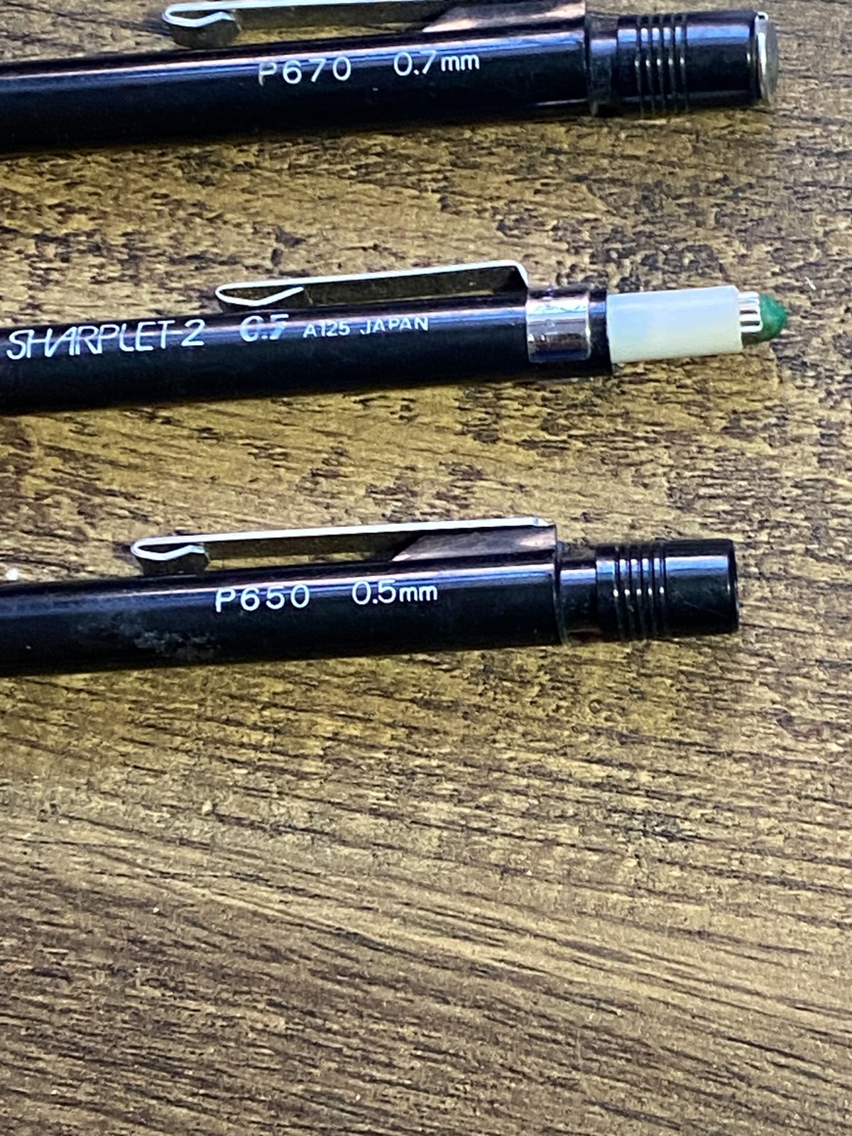 Pentel Mechanical Pencil Lot of 10 P225 P650 P670 Sharplet 2 – Lead & Erasers