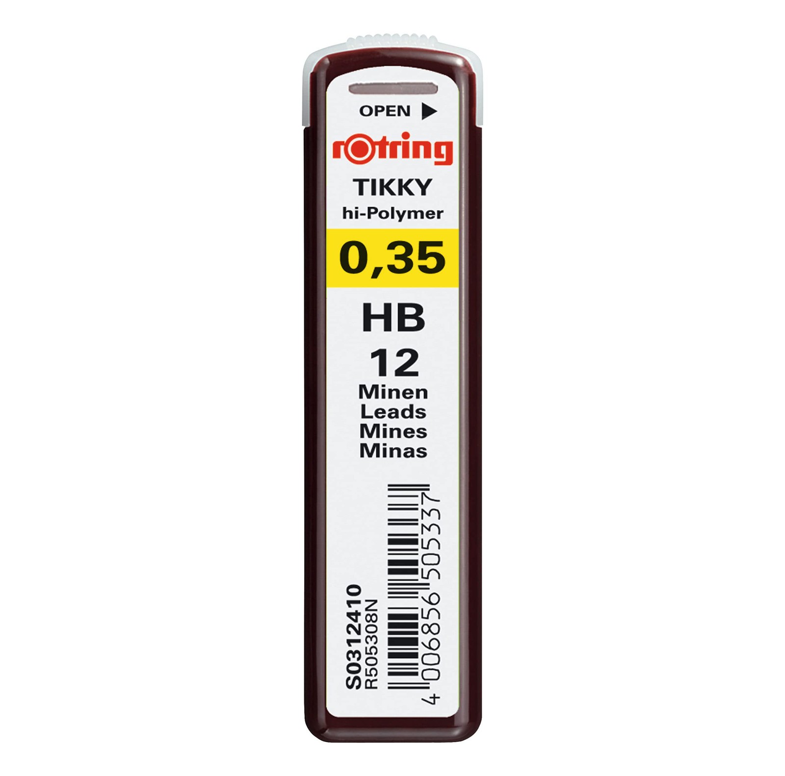 Replacement Leads Tikky Mechanical Pencils 0.35 mm Hard Black HB S0312410