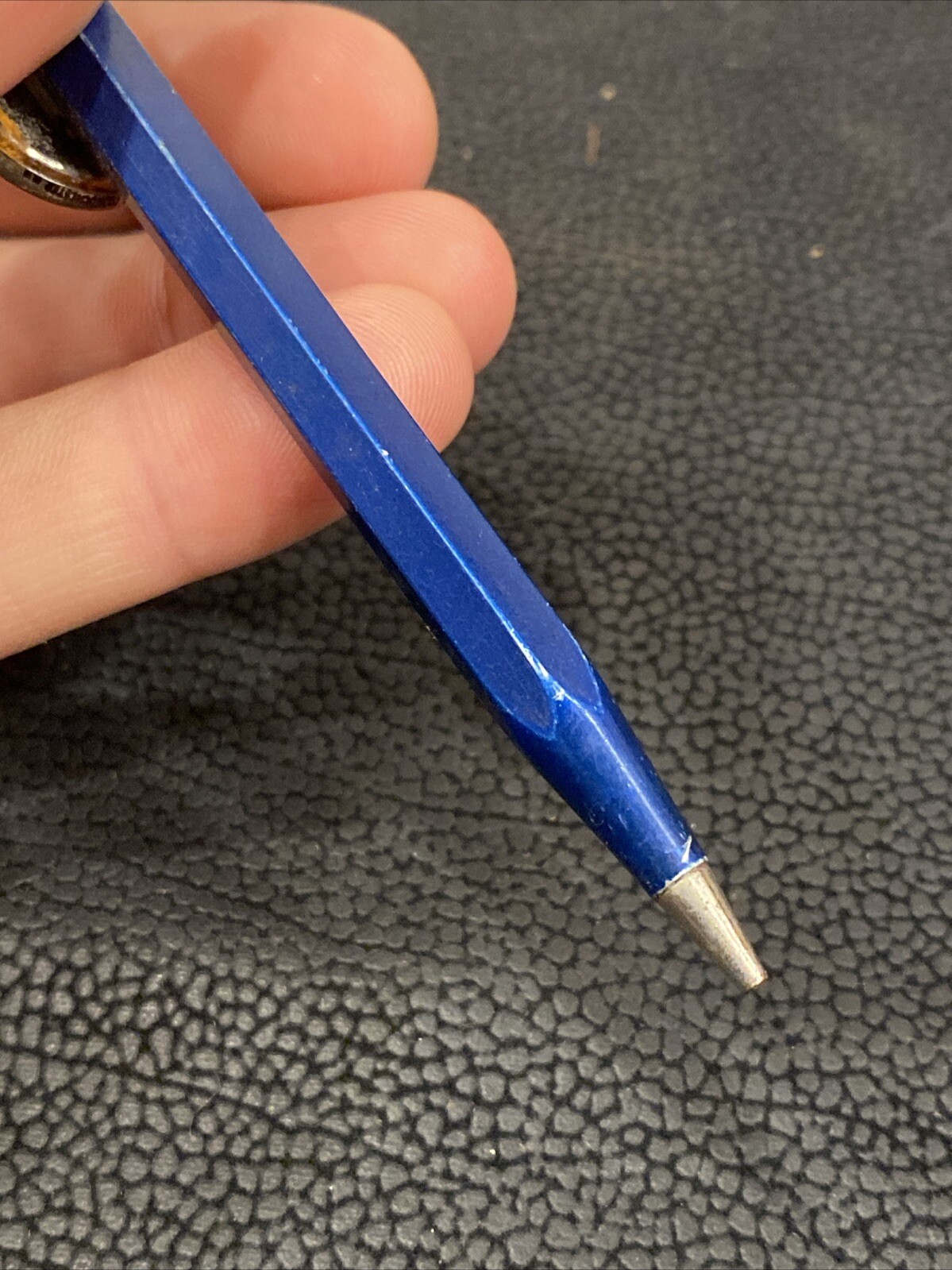 VTG 1930’s SCRIPTO 4-47 Blue STARRETT TOOLS Advertising Button Mechanical Pencil