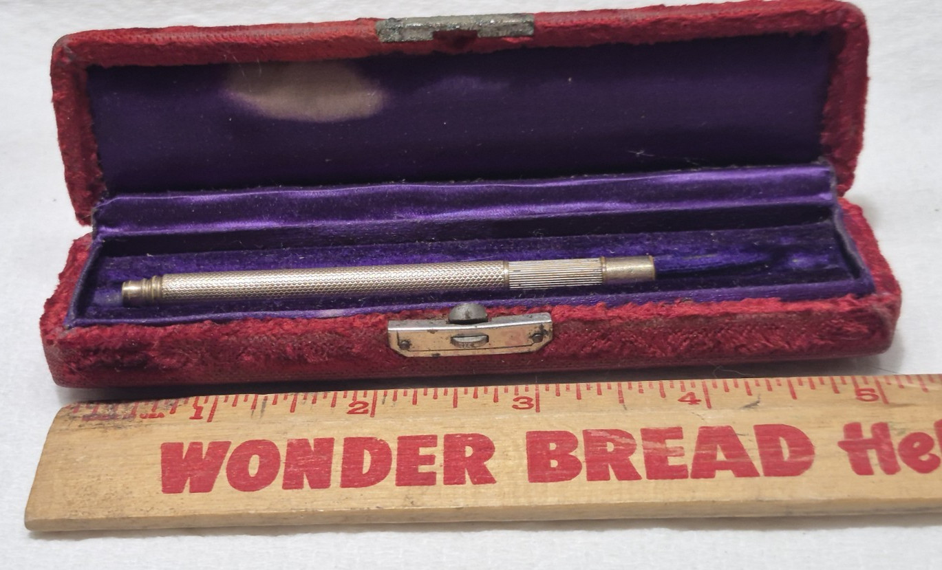 Unmarked Victorian Era Gold (Plated?) Extending Working Pencil in Original Box?
