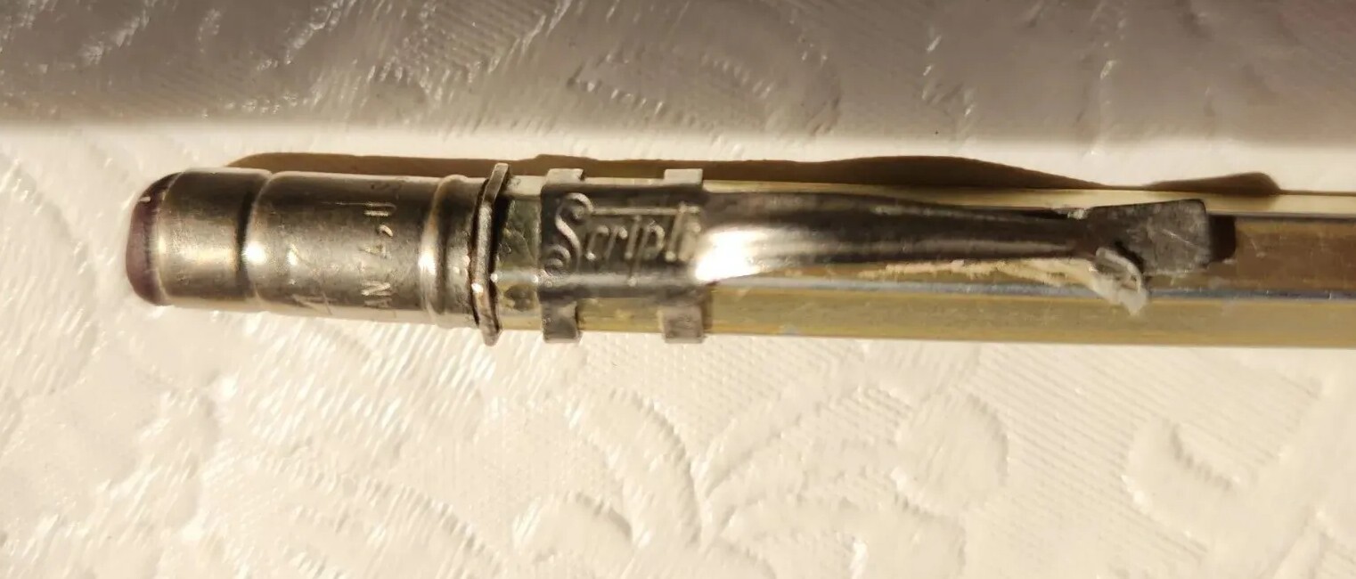 Antique Scripto Mechanical Pencil Franklin Hardware Fort Myers Fl Phone 32. 4-47