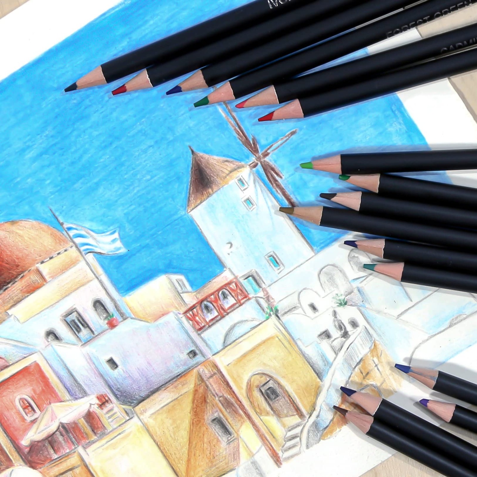 H & B 72 Colored Pencils Kit, Oil-Based Soft 72 Count (Pack of 1), Multicolor