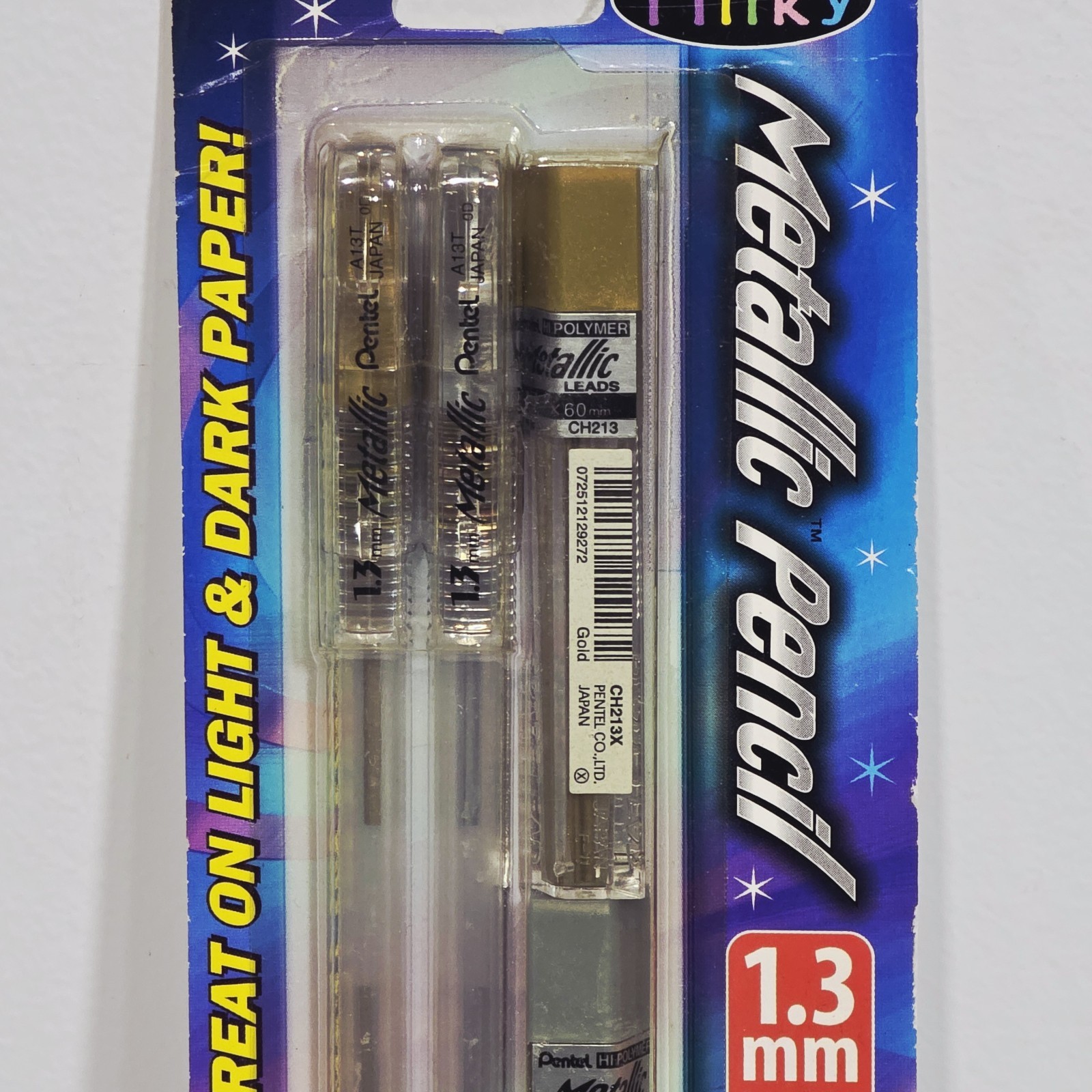 Vintage NOS Pentel Milky Metallic Automatic Pencil Lead GOLD SILVER JAPAN 1.3mm